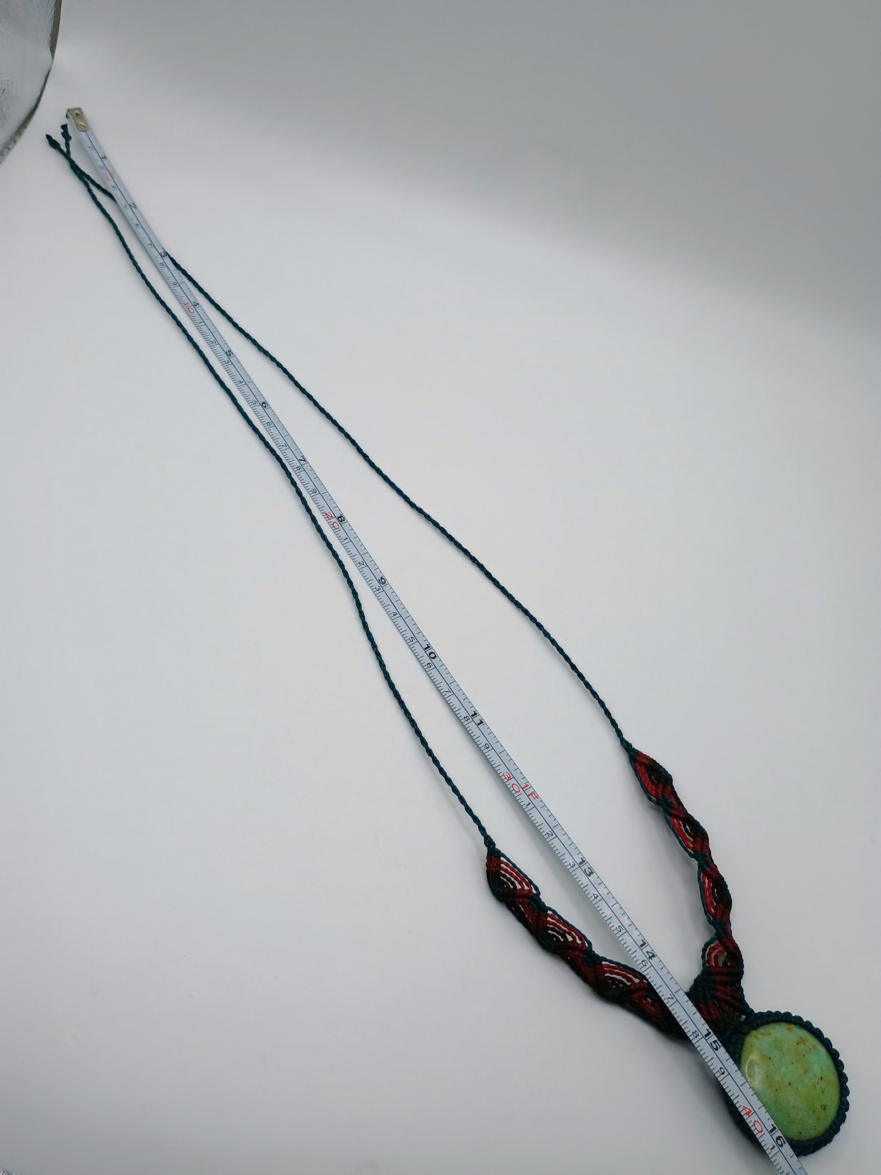 Handmade Macrame Necklace with Natural Turquoise Stone