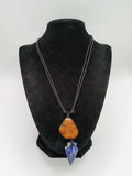 Handmade Macrame Necklace with Ayahuasca Flower and Natural Sodalite