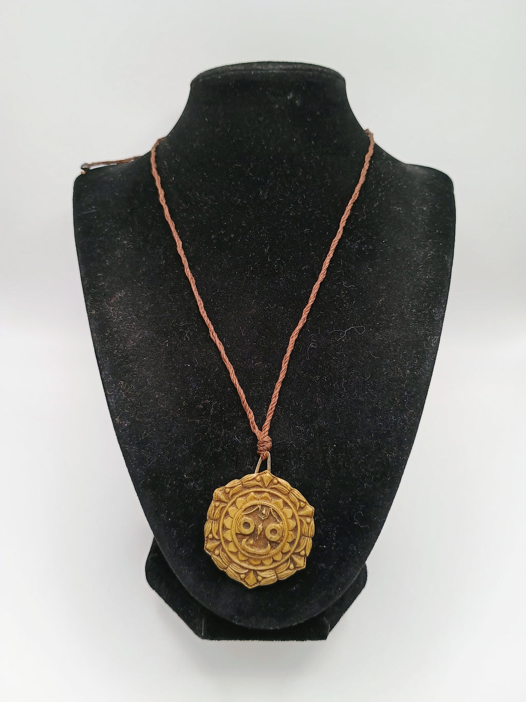 Handmade Inca Sun Macrame Necklace, Cultural and Artisanal