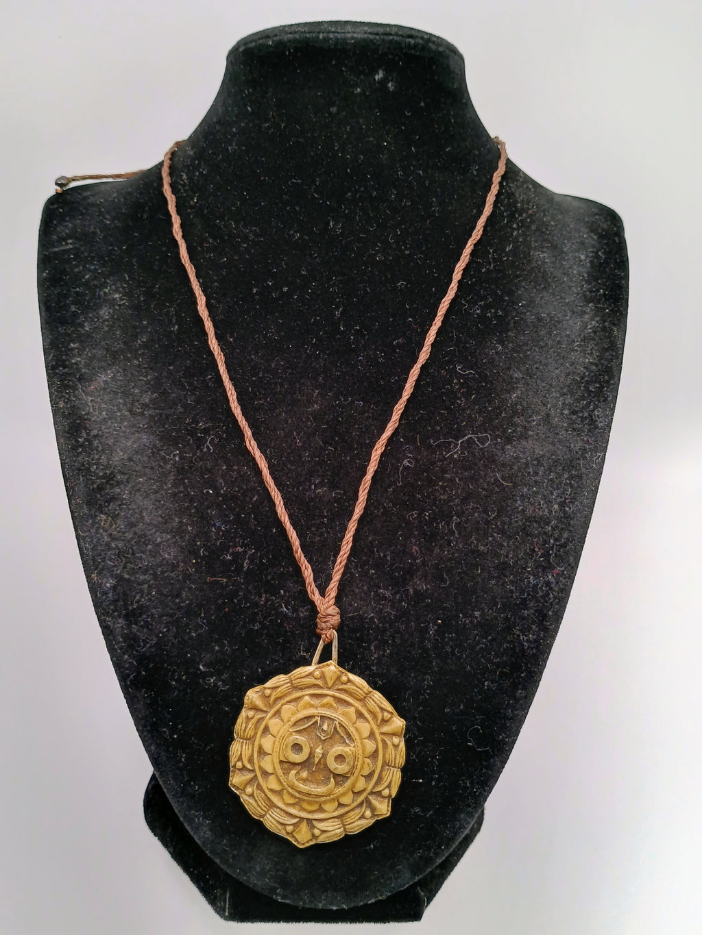 Handmade Inca Sun Macrame Necklace, Cultural and Artisanal