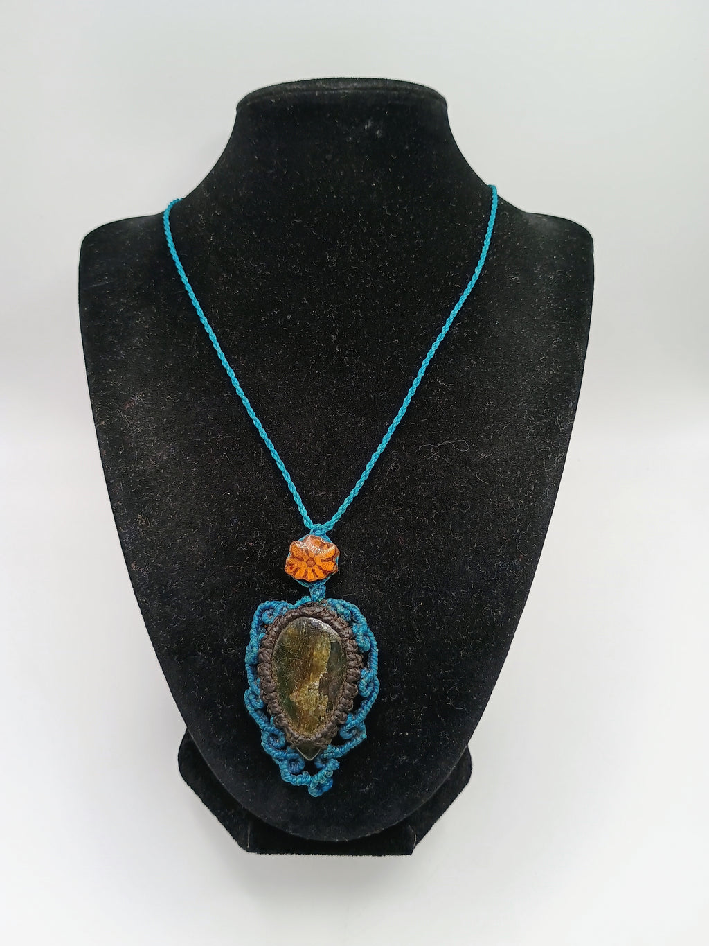 Macrame Necklace with Natural Stone and Positive Energy