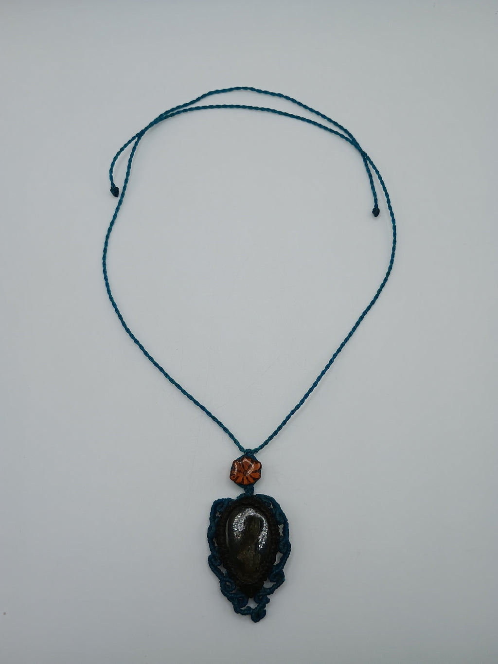 Macrame Necklace with Natural Stone and Positive Energy