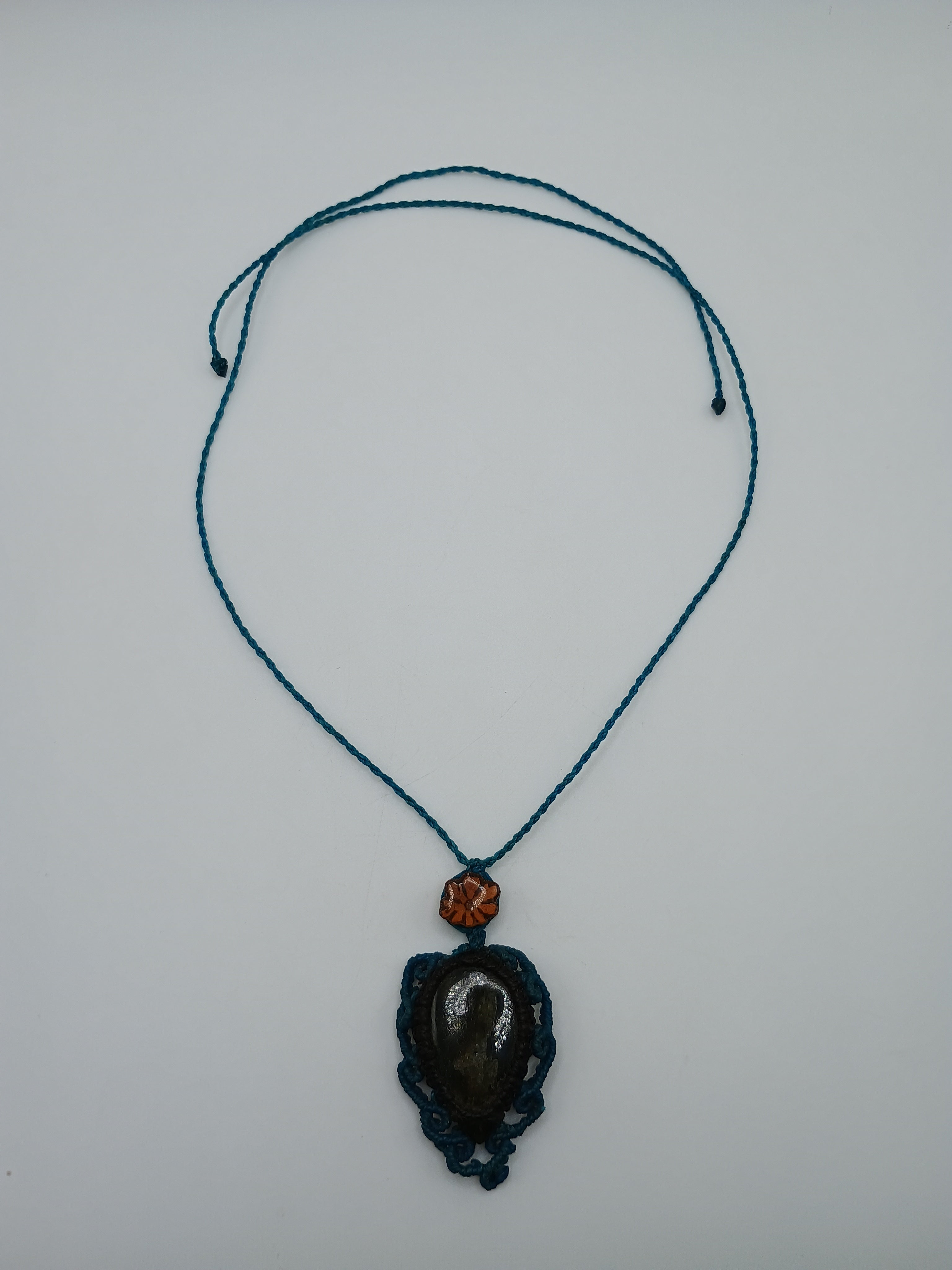 Macrame Necklace with Natural Stone and Positive Energy