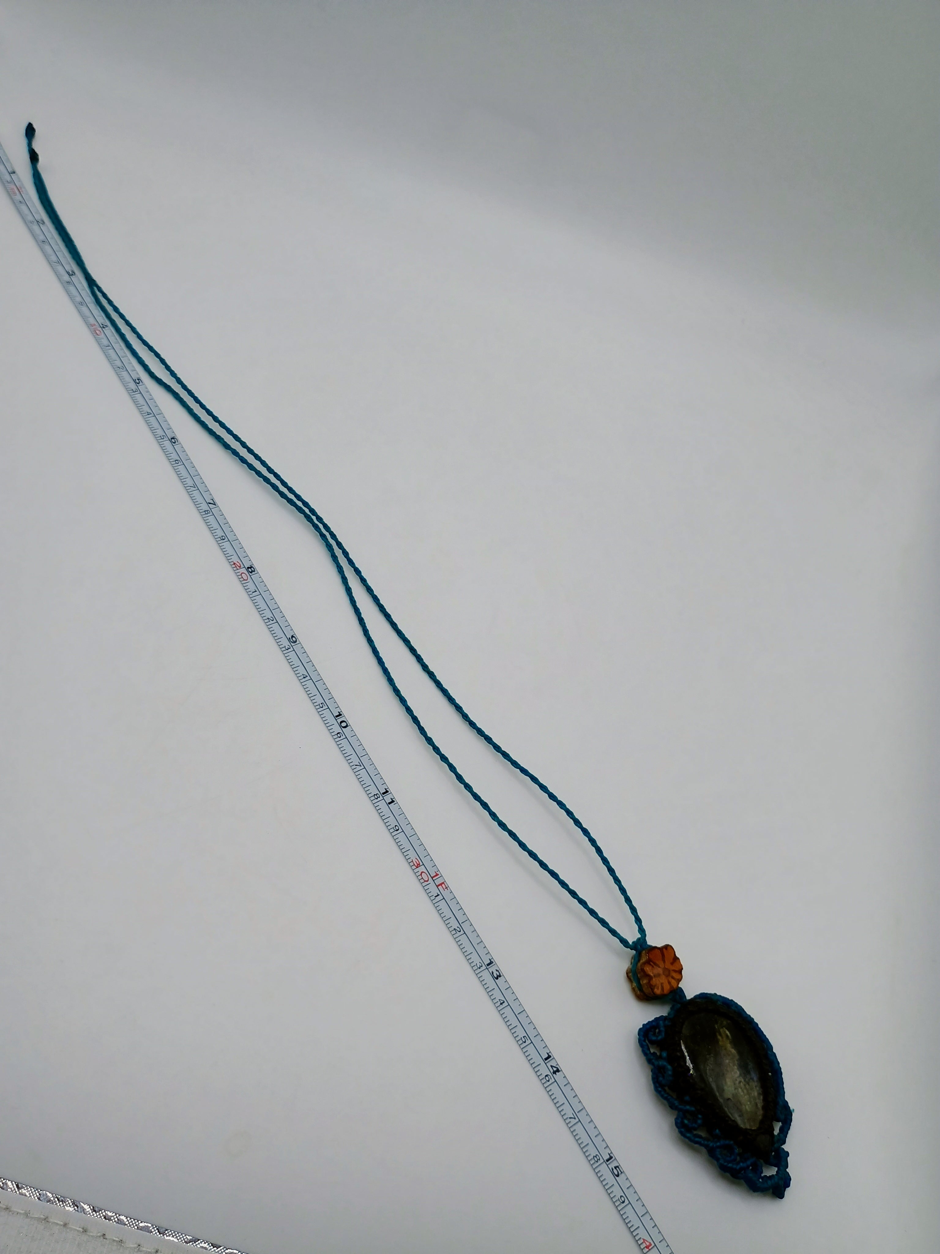 Macrame Necklace with Natural Stone and Positive Energy