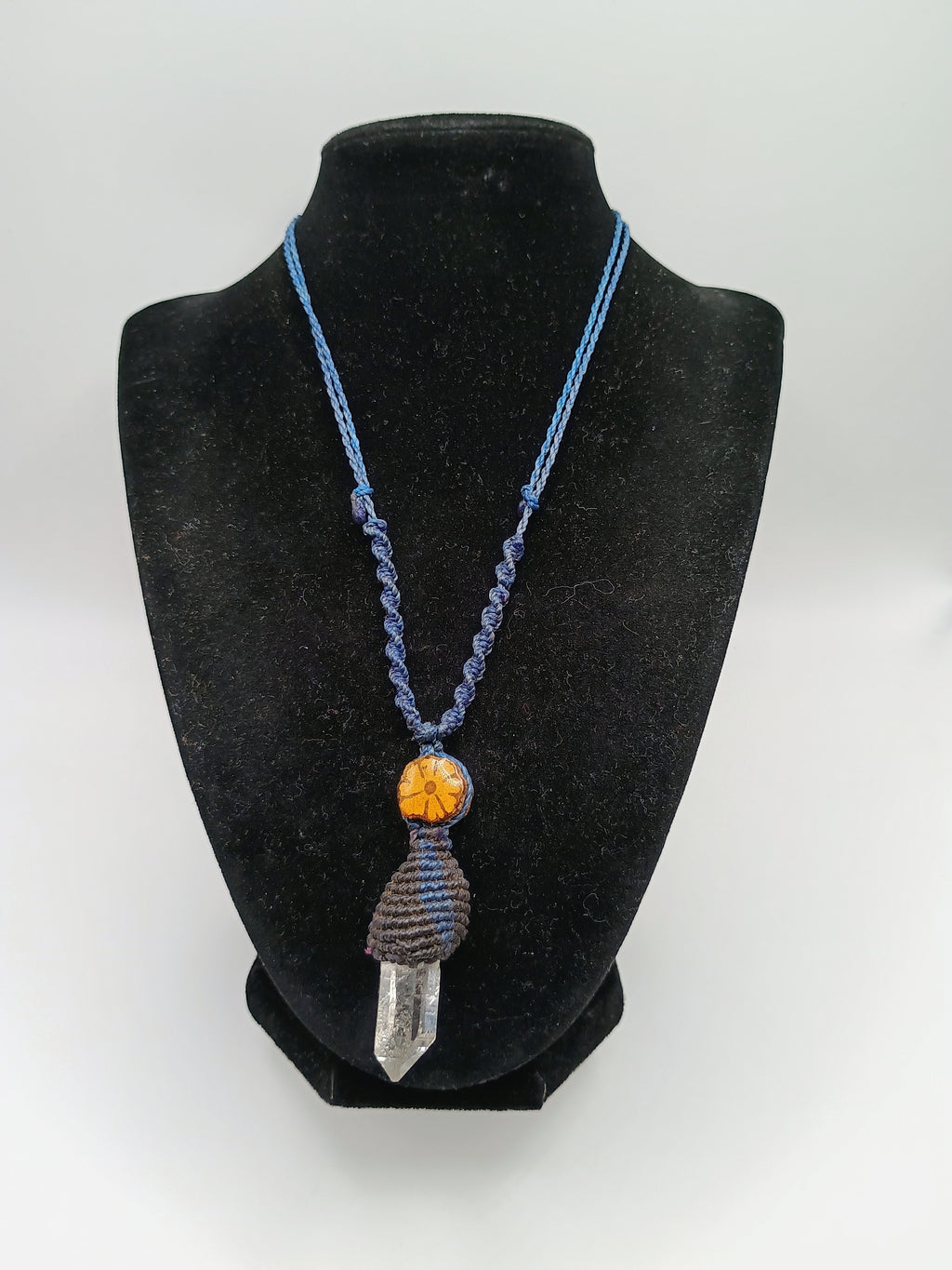 Spiritual Handmade Macrame Quartz Crystal Necklace