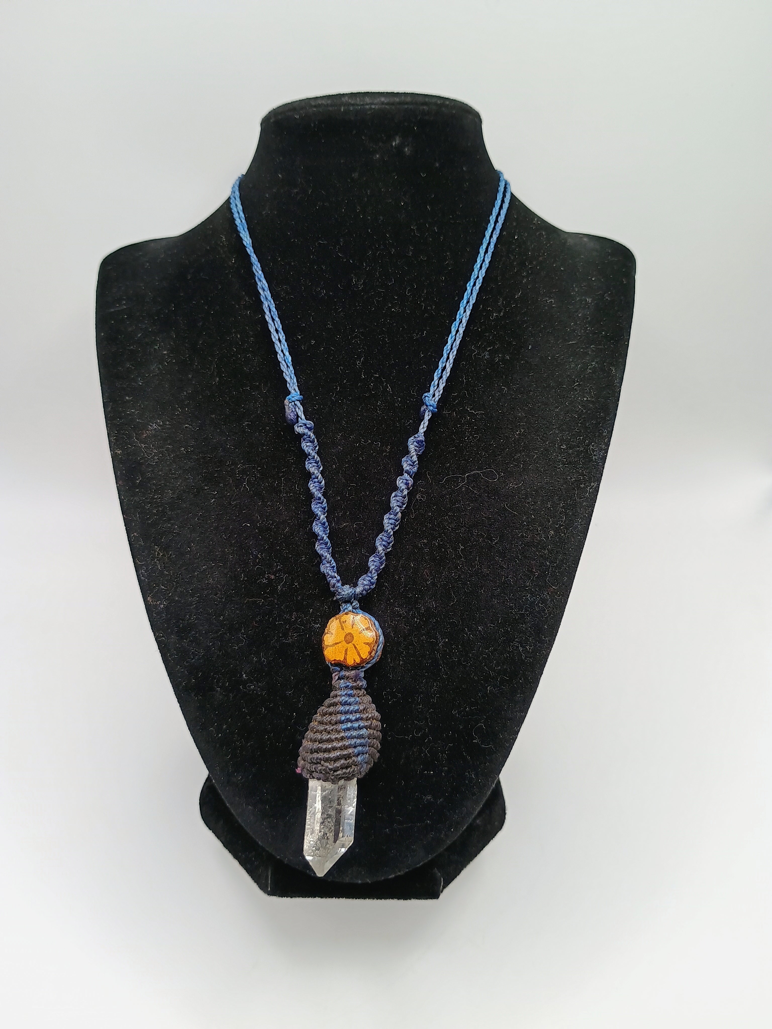 Spiritual Handmade Macrame Quartz Crystal Necklace