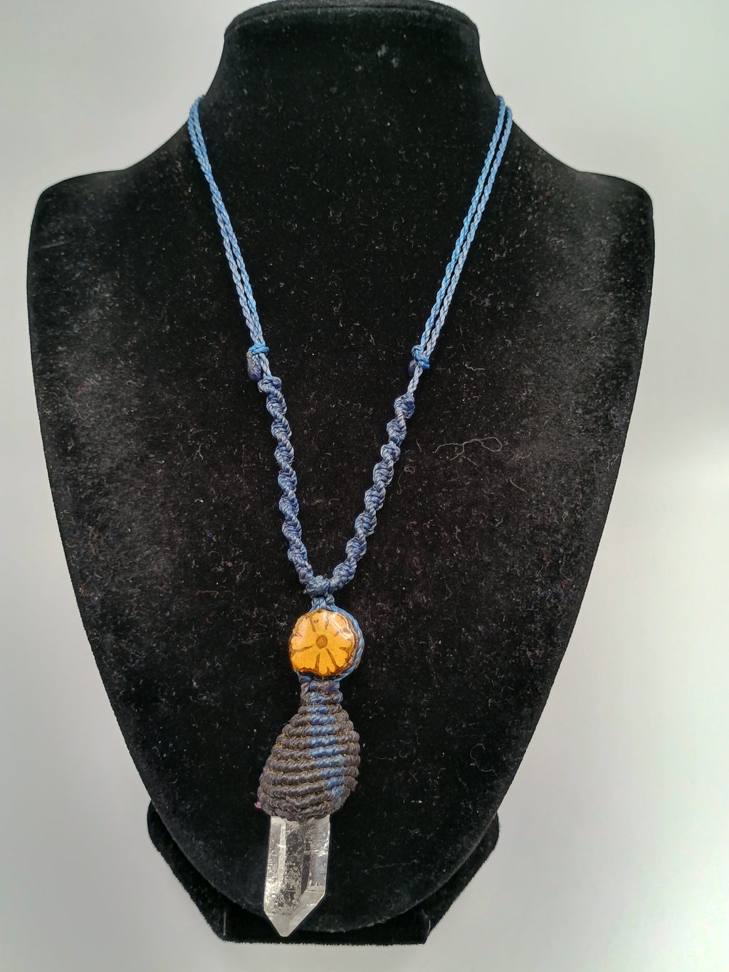 Spiritual Handmade Macrame Quartz Crystal Necklace