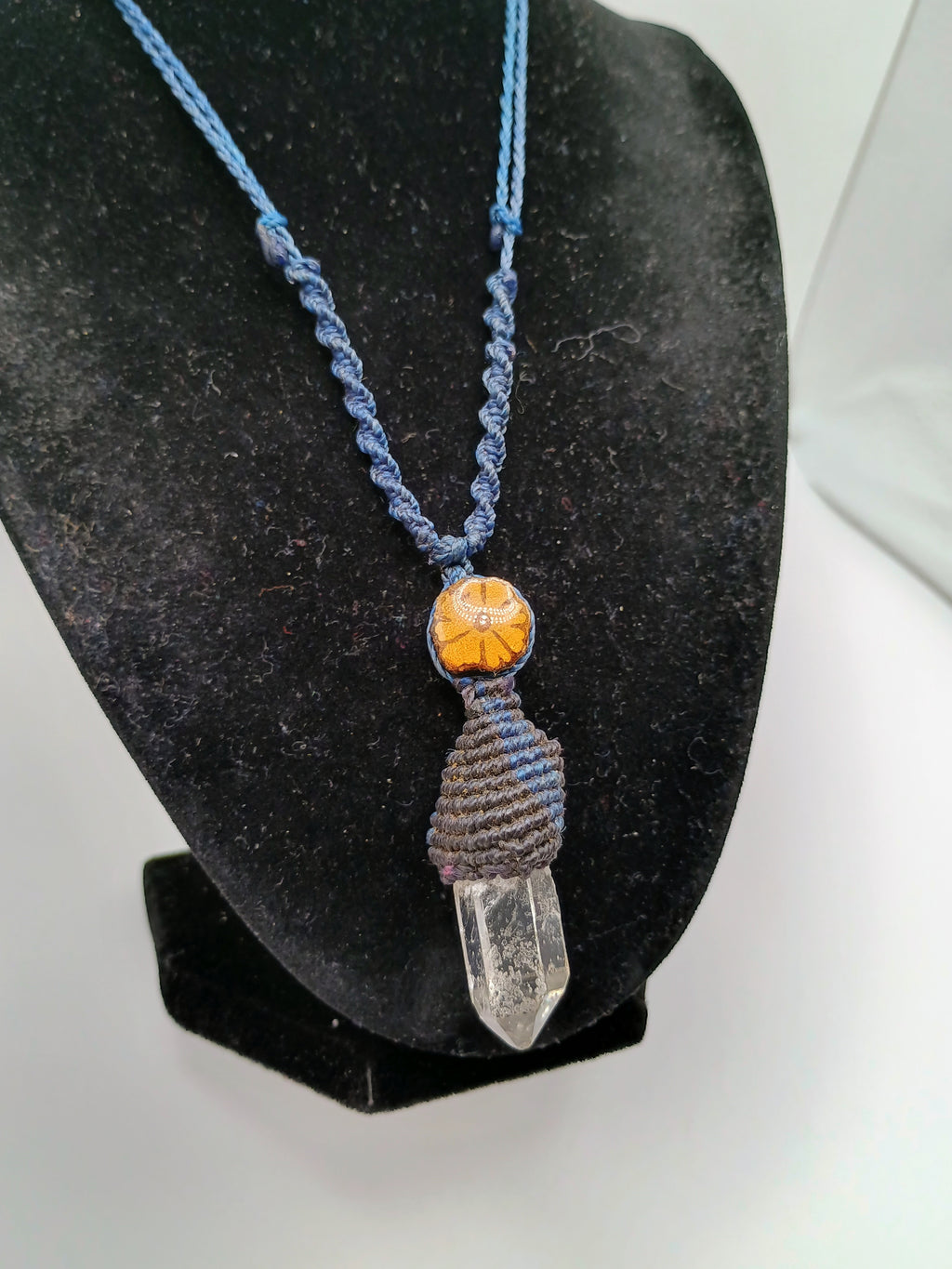 Spiritual Handmade Macrame Quartz Crystal Necklace
