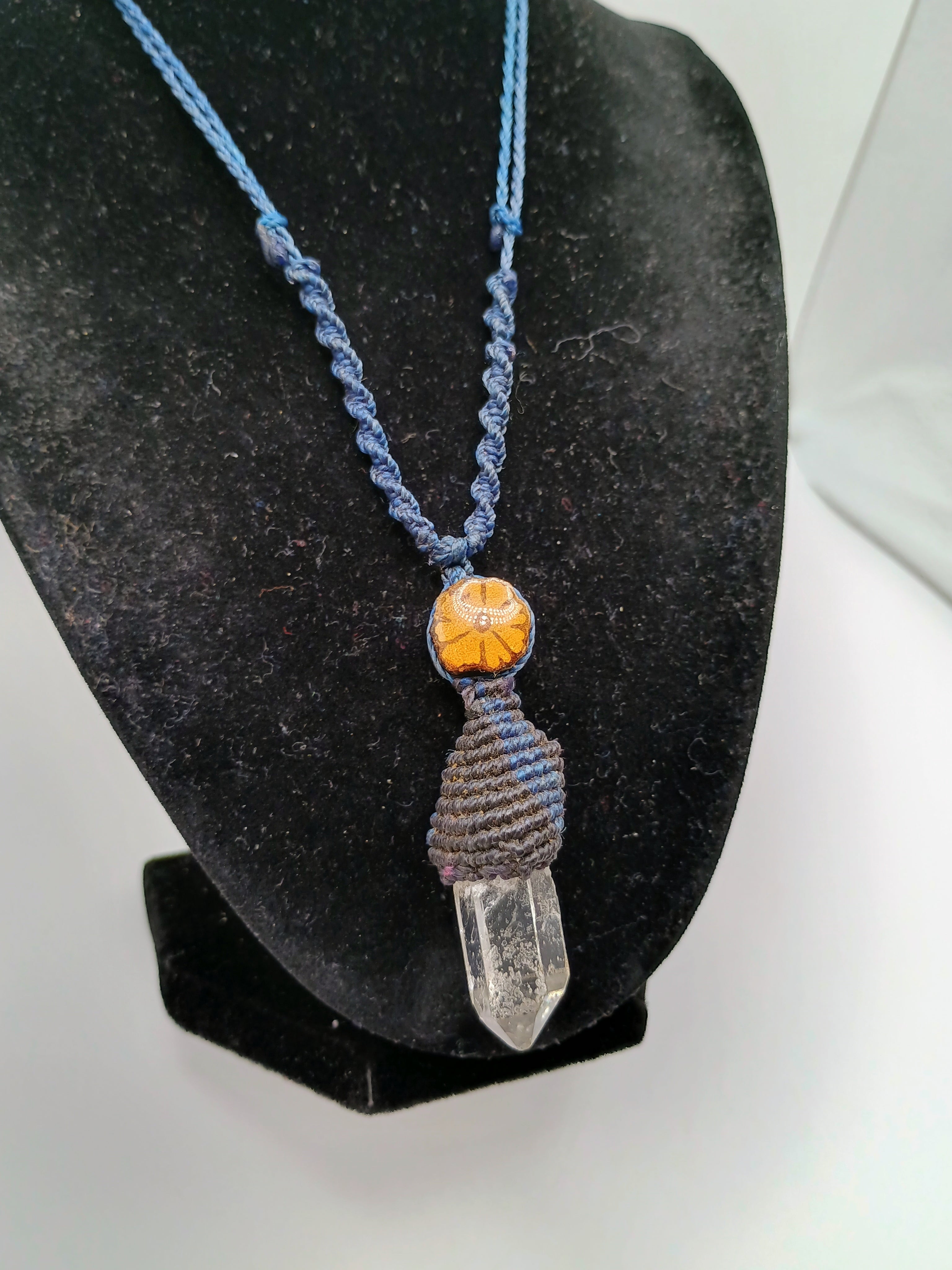 Spiritual Handmade Macrame Quartz Crystal Necklace