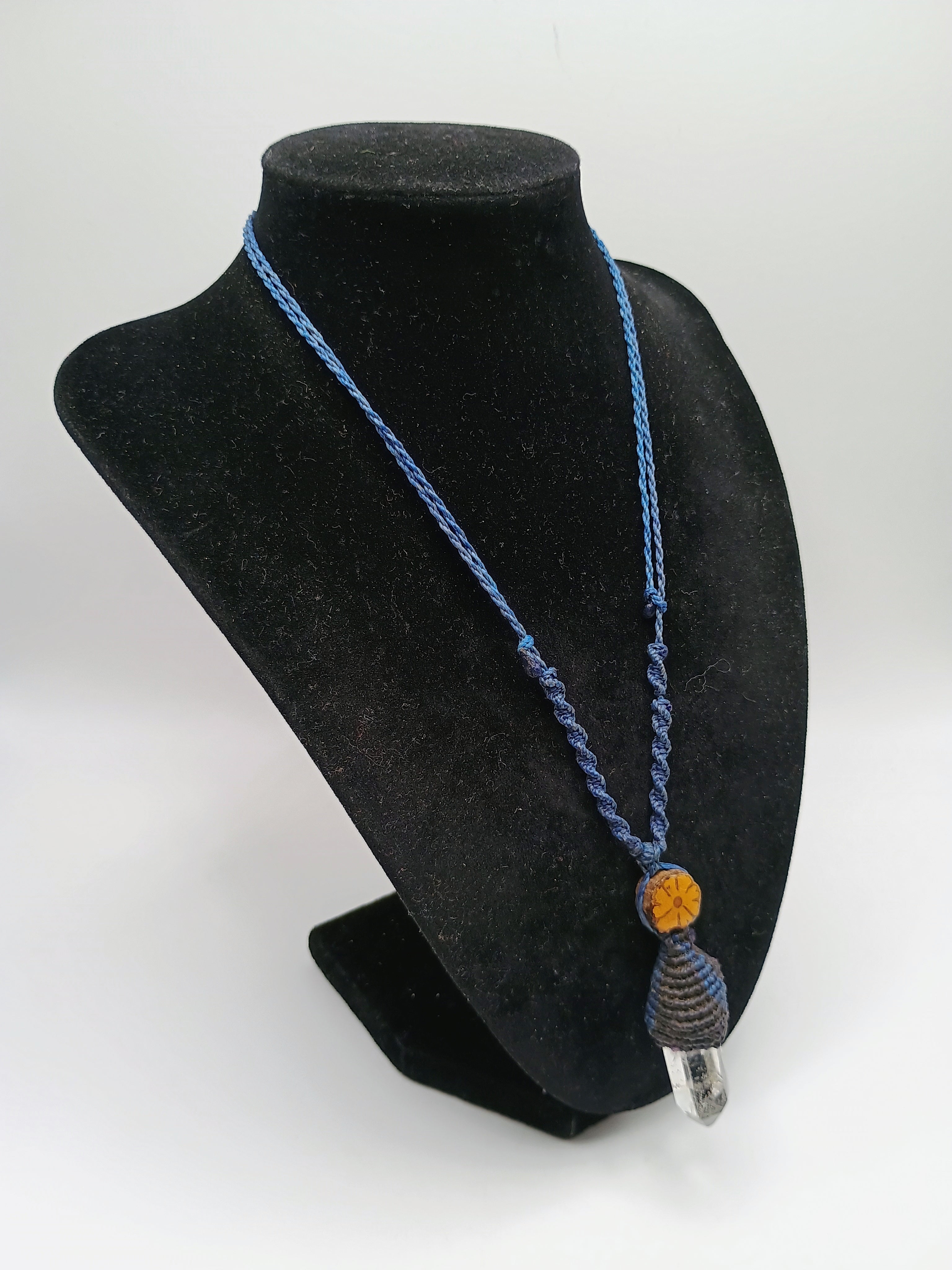 Spiritual Handmade Macrame Quartz Crystal Necklace