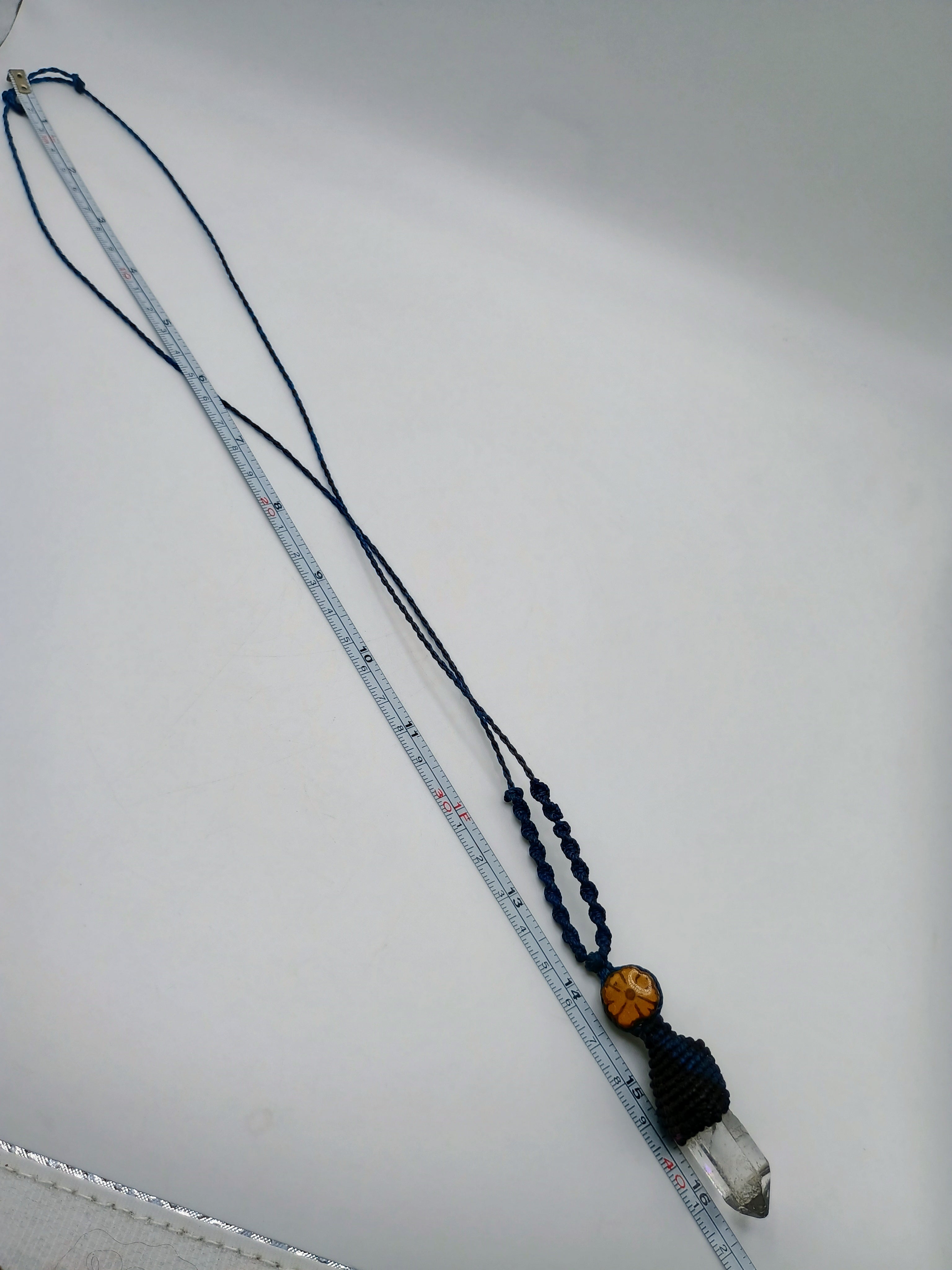Spiritual Handmade Macrame Quartz Crystal Necklace