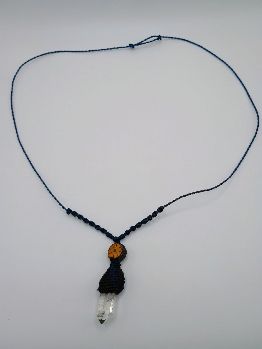 Spiritual Handmade Macrame Quartz Crystal Necklace