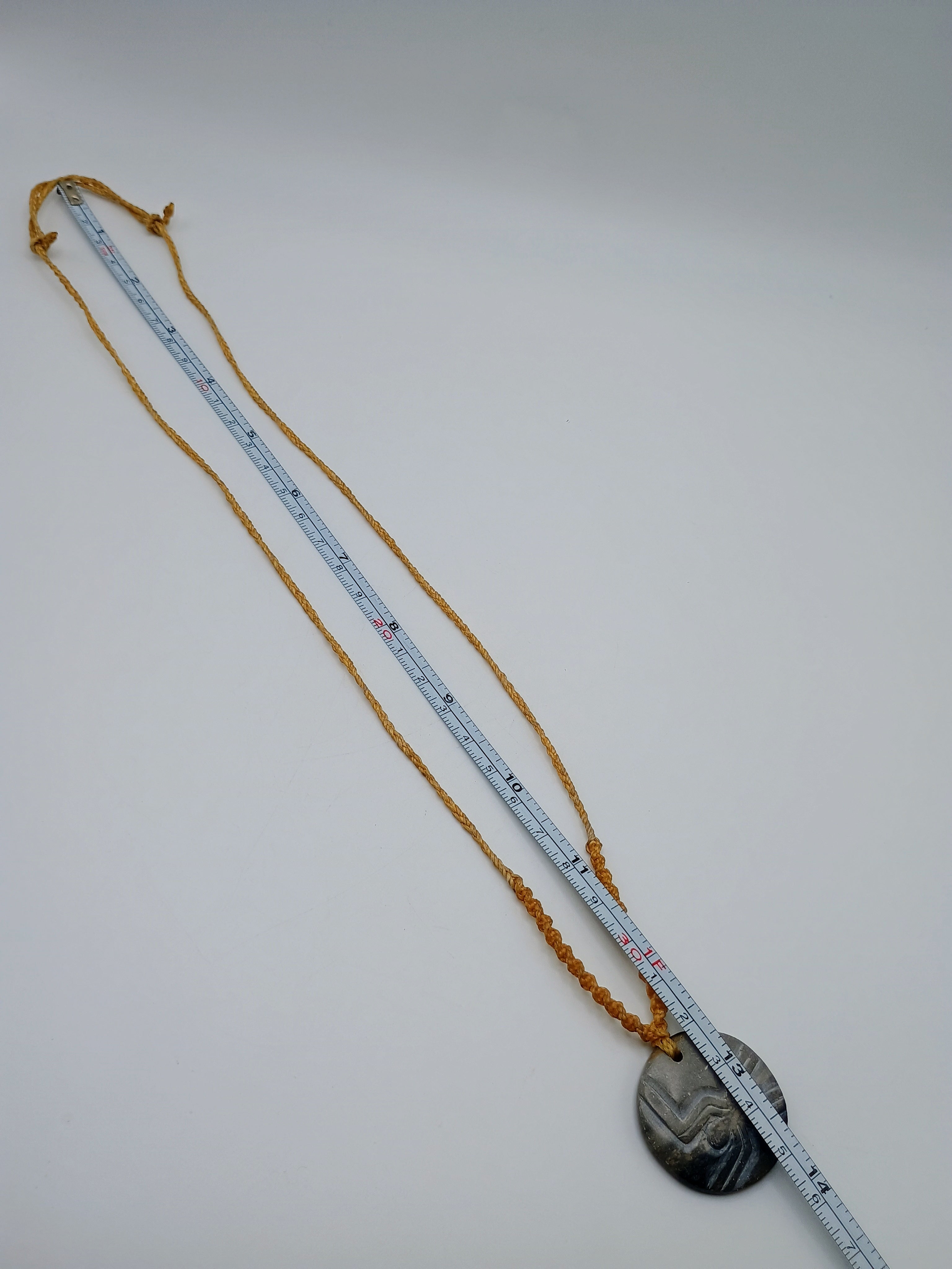 Nazca Lines Spider Necklace Handmade Macrame Pendant Natural Stone