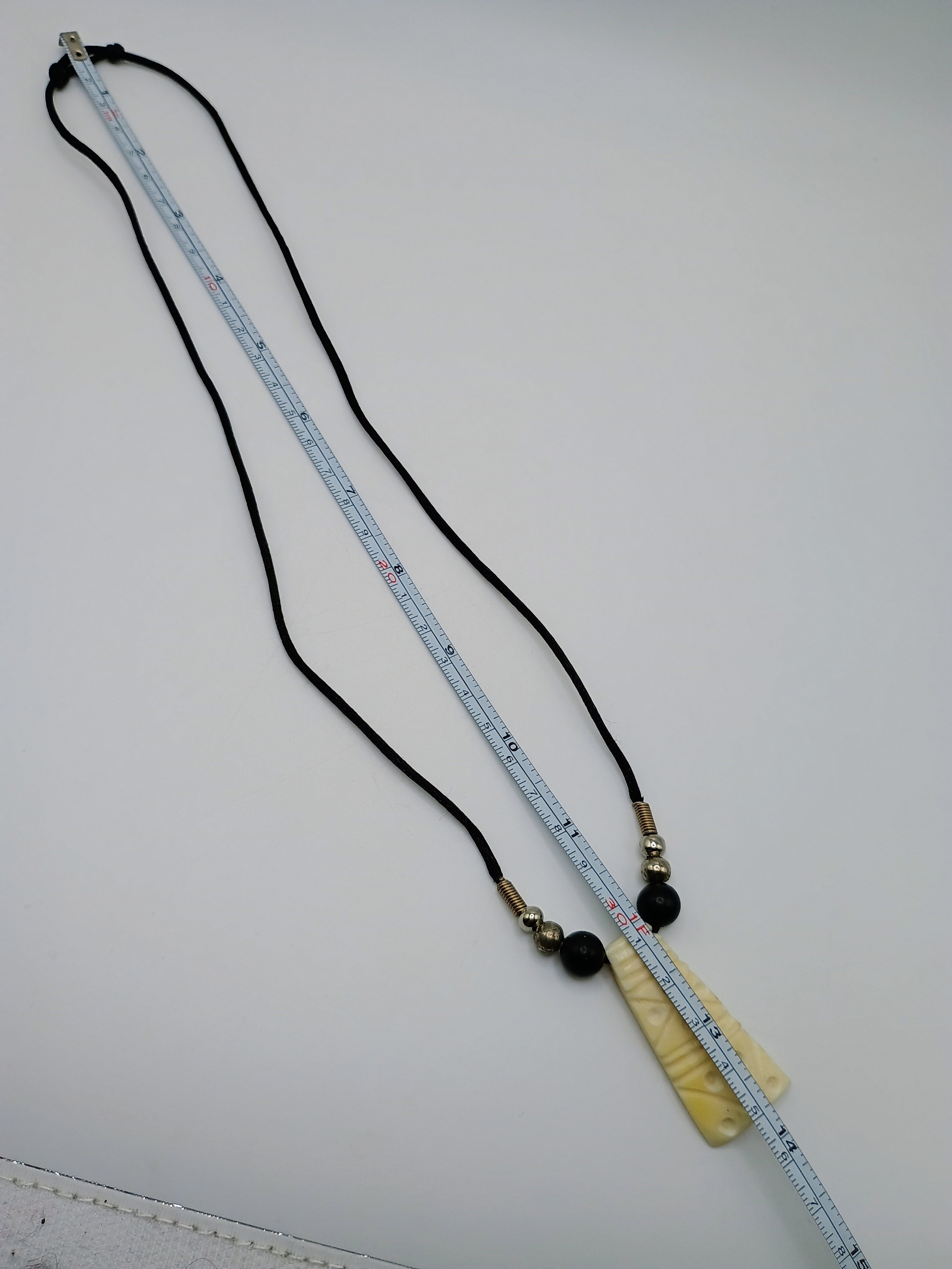 Handmade Macrame Pendant Necklace with Carved Bone