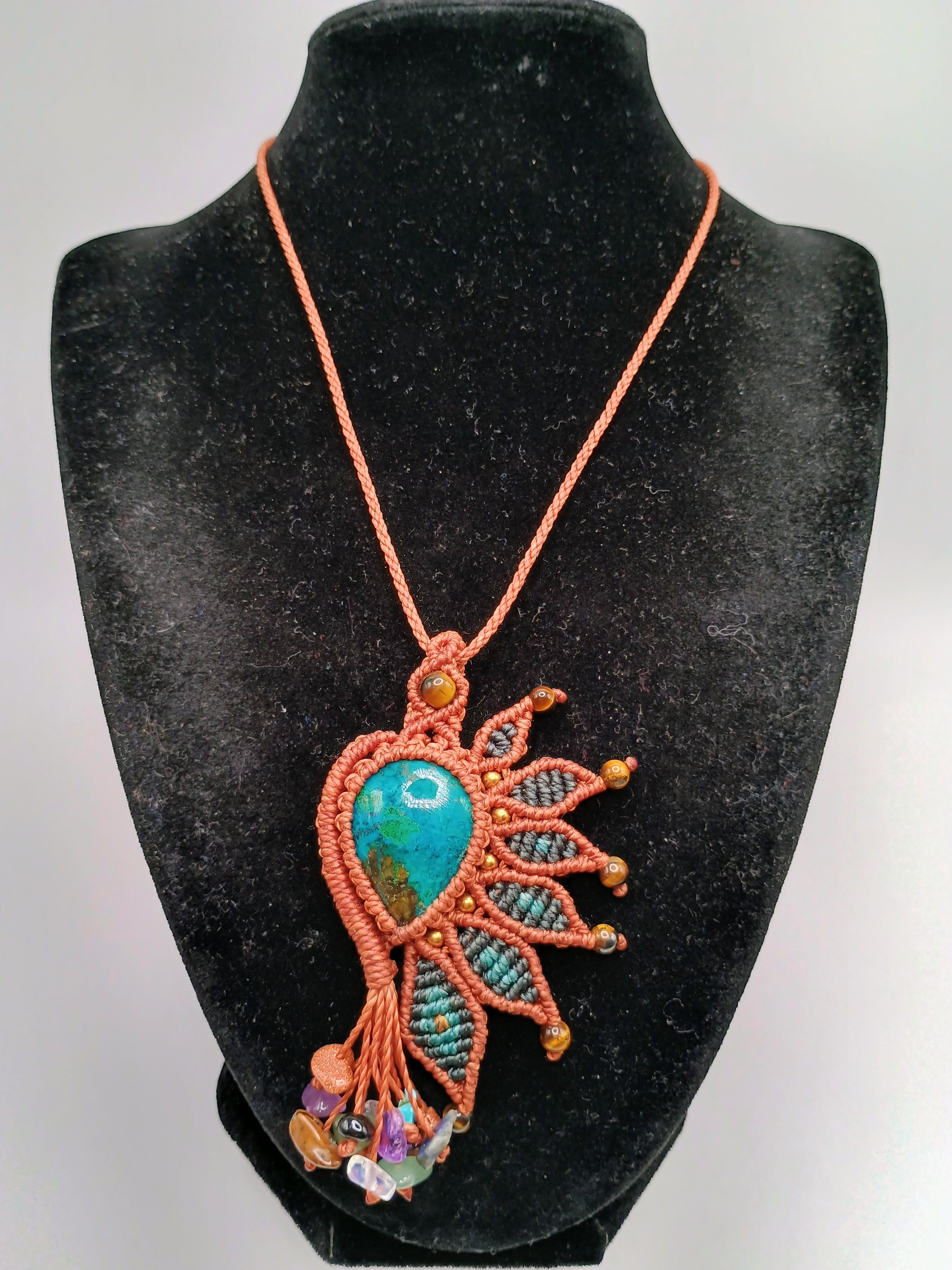Maramé Necklace Handmade Natural Turquoise Pendant