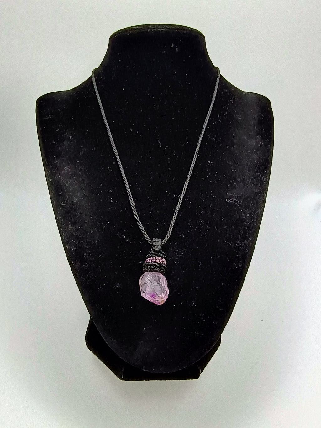 Handmade Macrame Necklace with Natural Amethyst Stone
