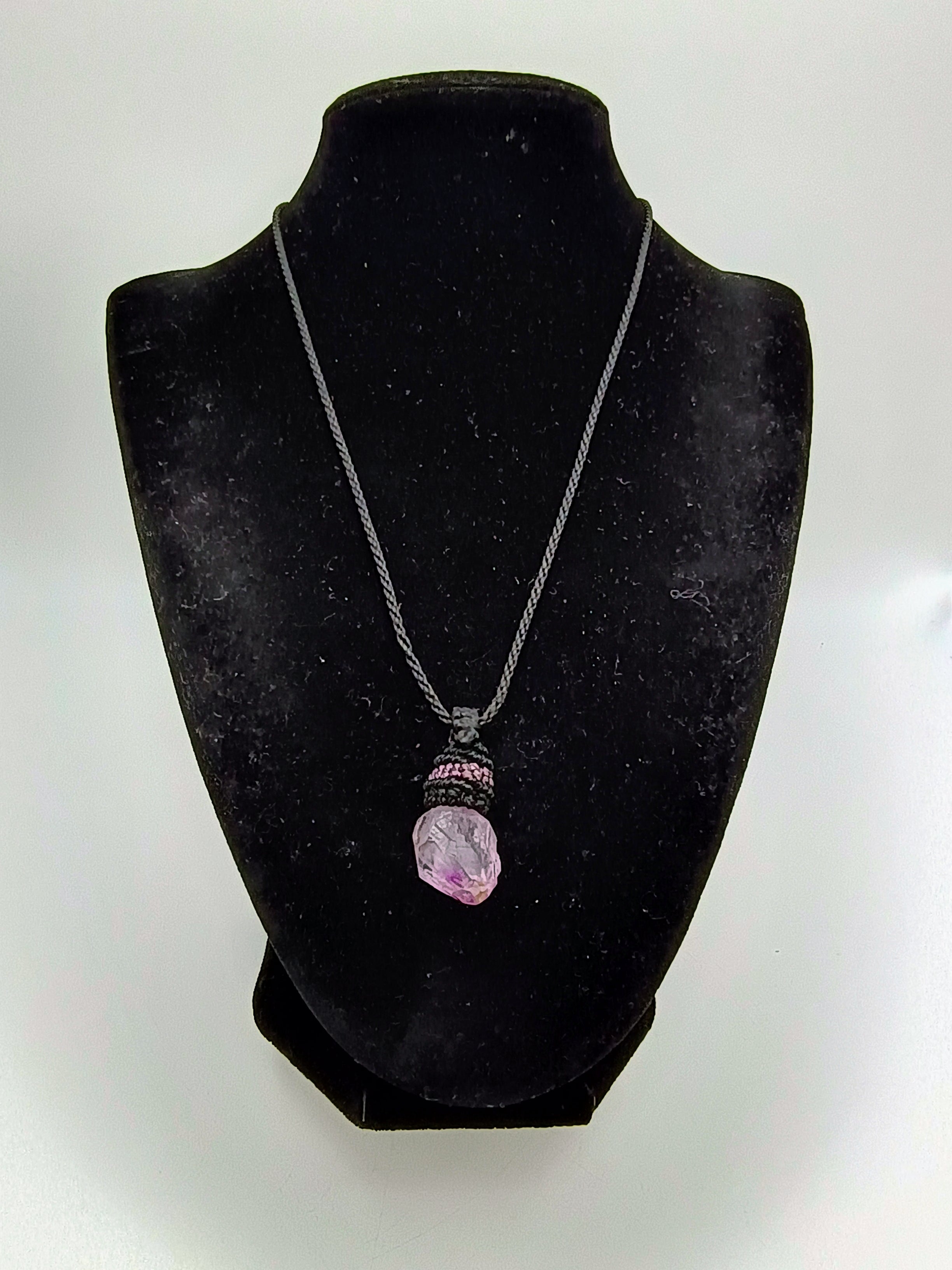 Handmade Macrame Necklace with Natural Amethyst Stone