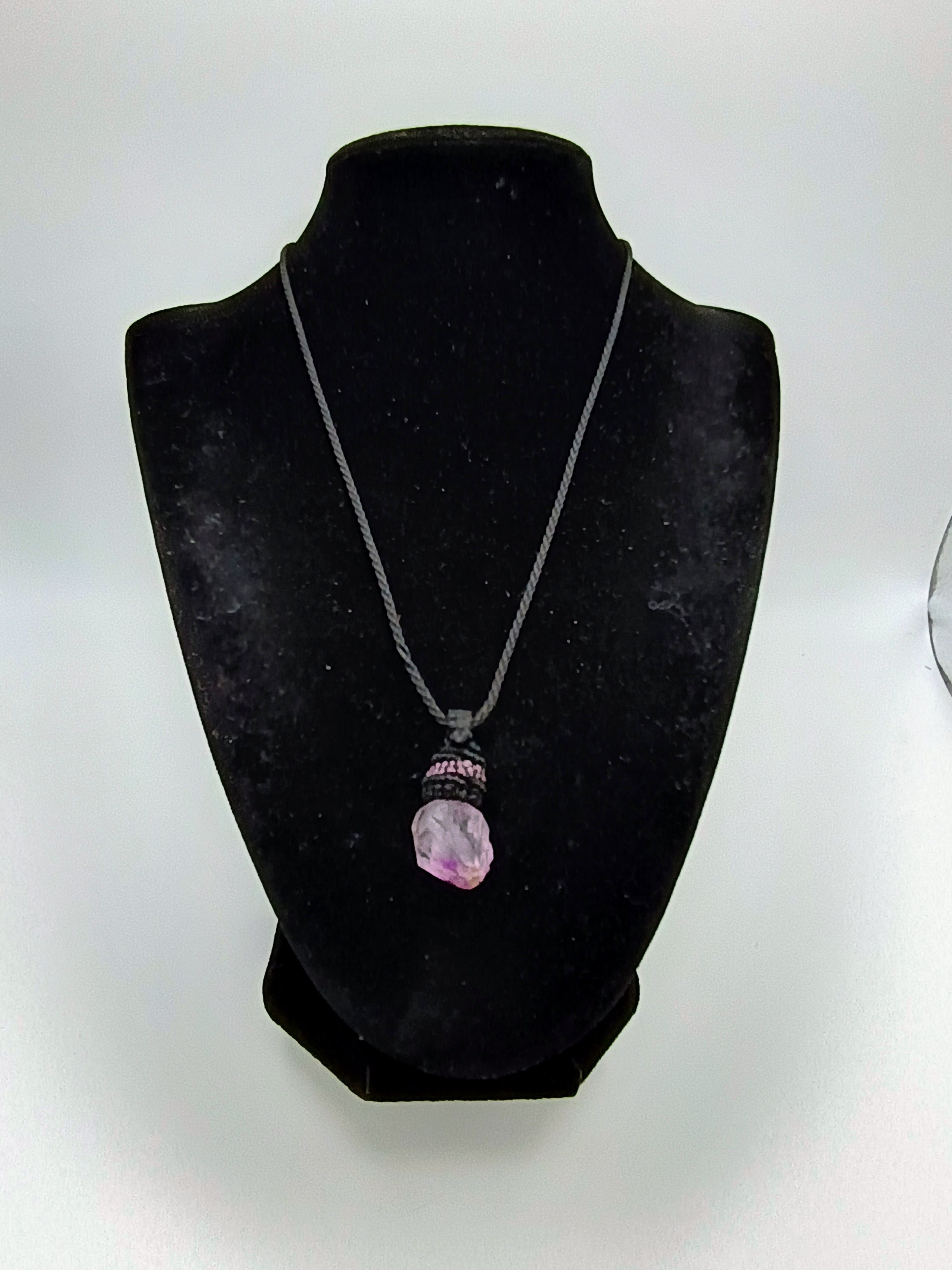 Handmade Macrame Necklace with Natural Amethyst Stone