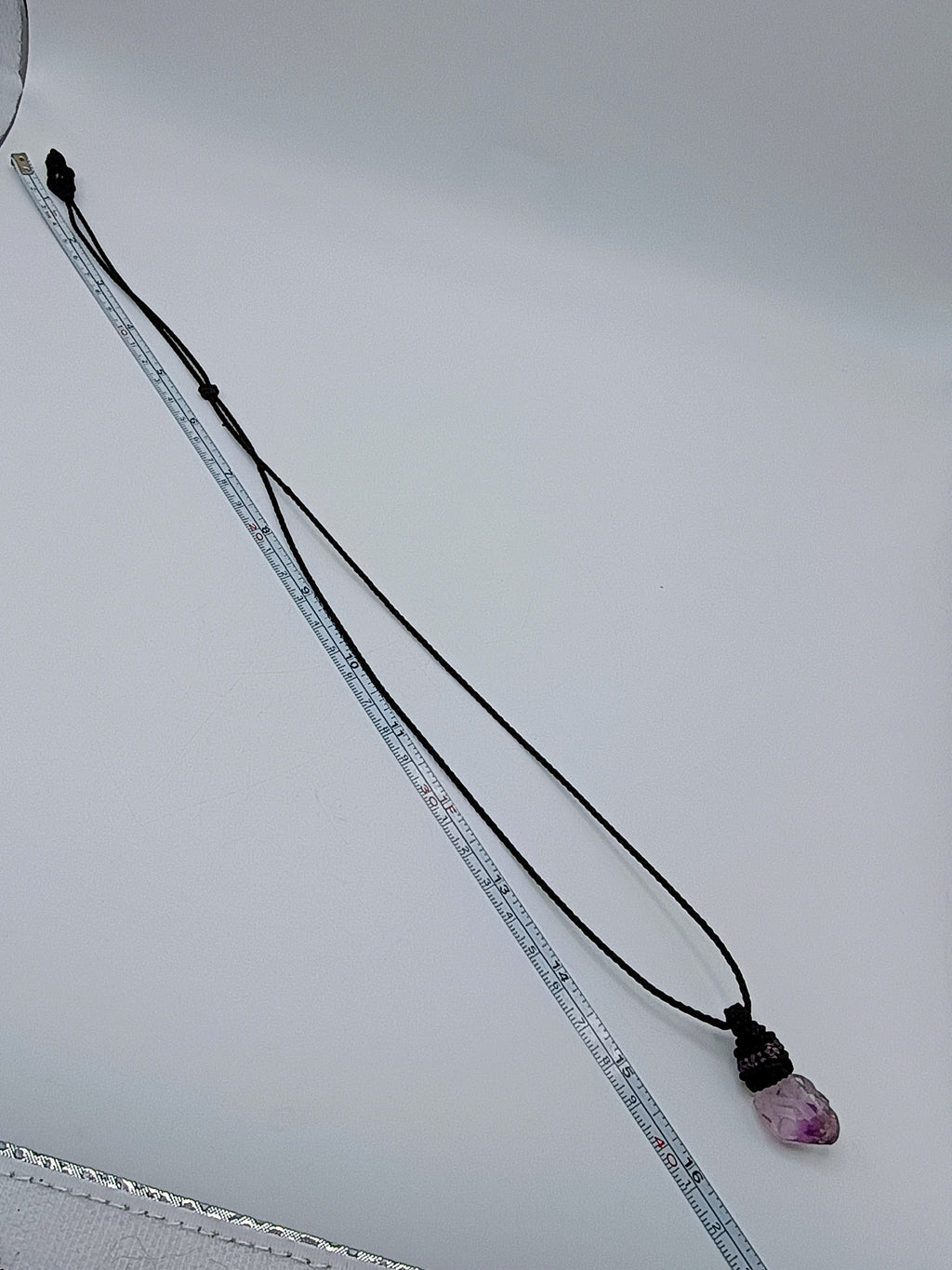 Handmade Macrame Necklace with Natural Amethyst Stone