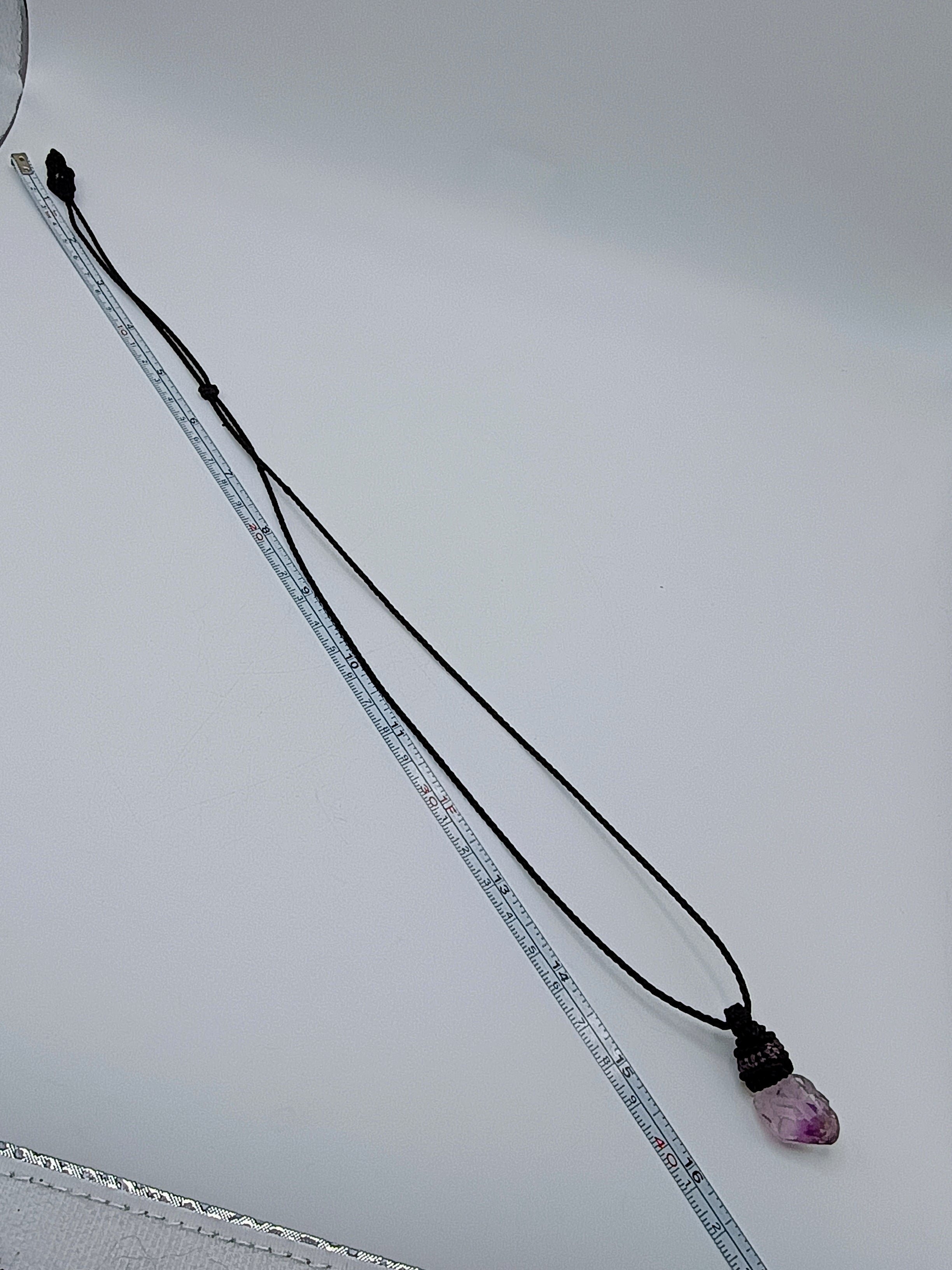 Handmade Macrame Necklace with Natural Amethyst Stone