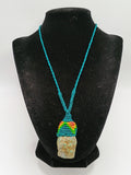 Handmade Macrame Necklace with Natural Turquoise Stone