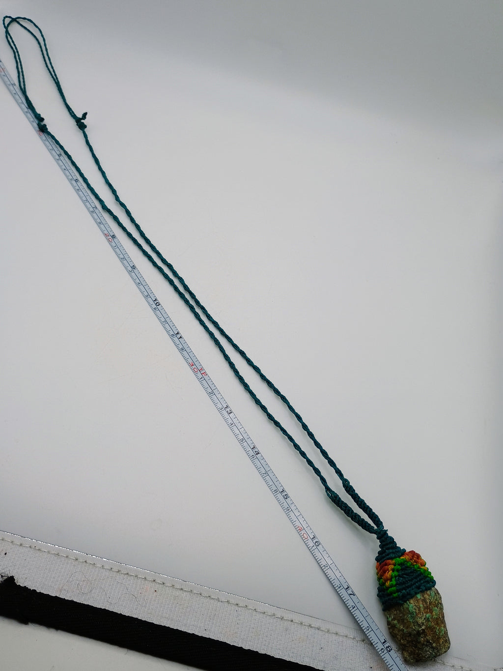 Handmade Macrame Necklace with Natural Turquoise Stone