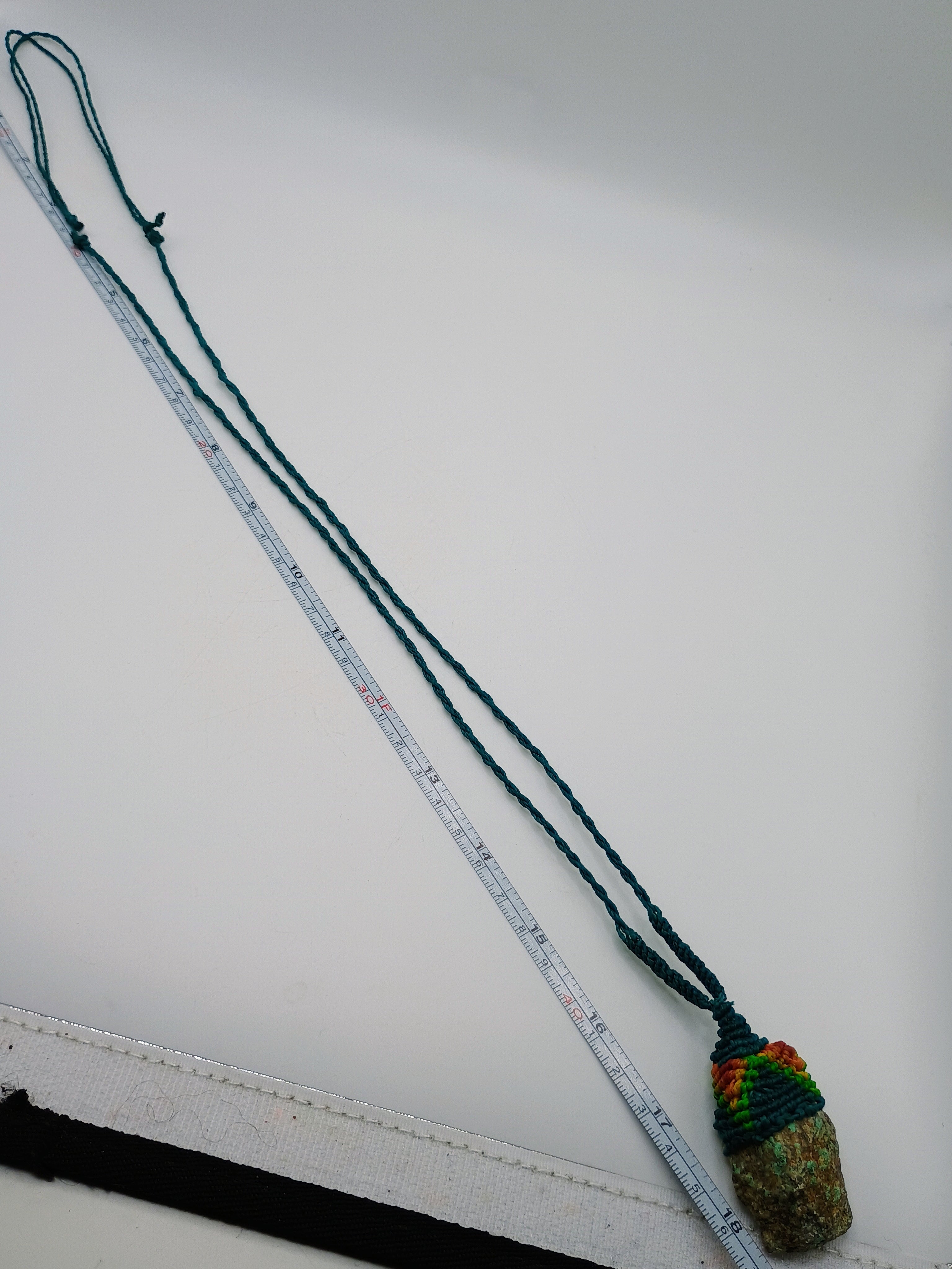 Handmade Macrame Necklace with Natural Turquoise Stone