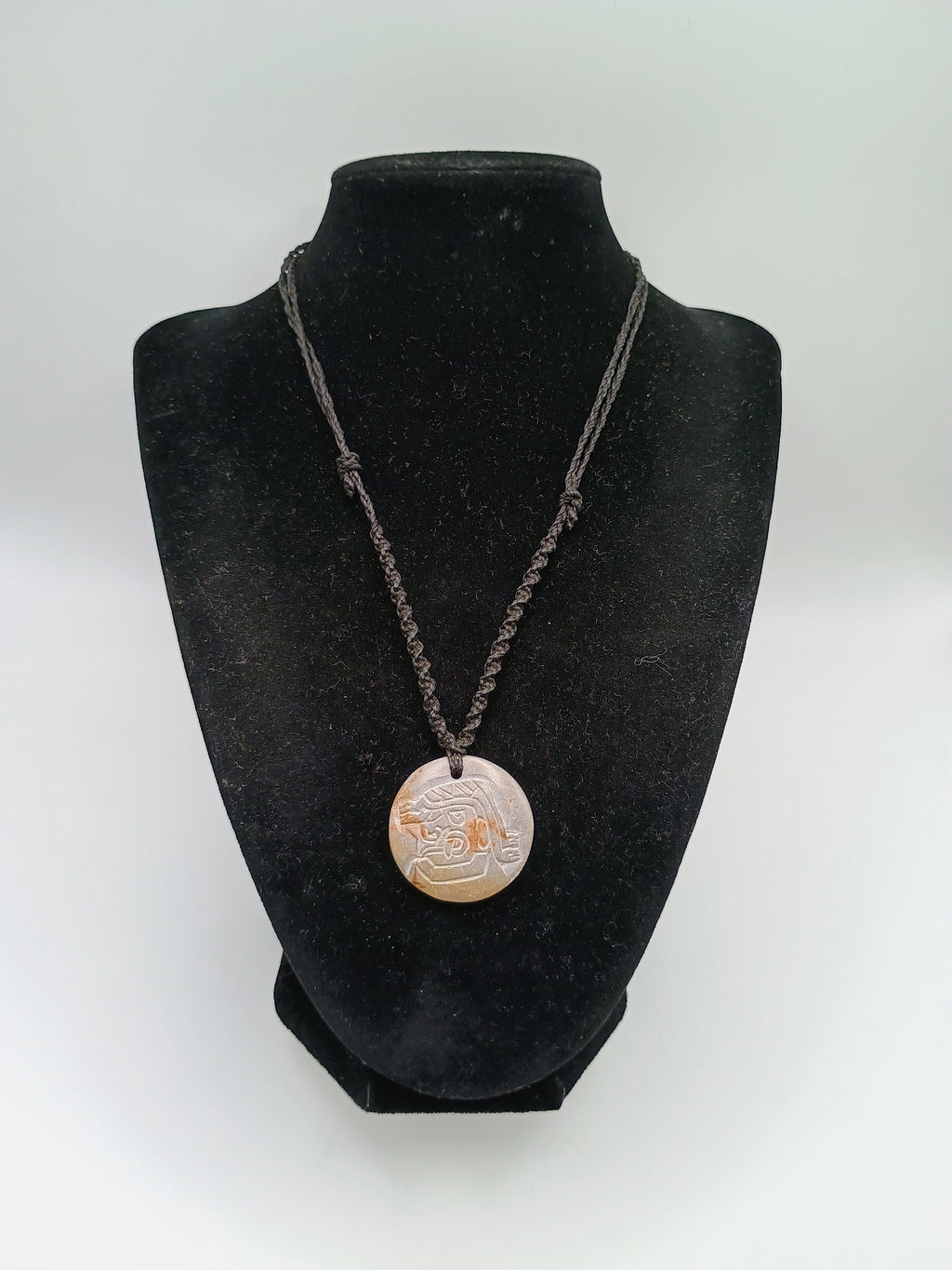 Macrame Necklace Hand Carved Stone Chavín Culture Tenon Head