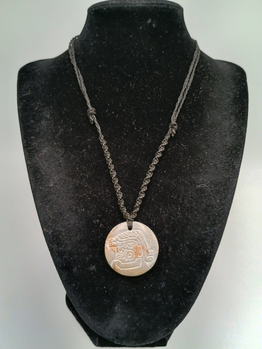Macrame Necklace Hand Carved Stone Chavín Culture Tenon Head