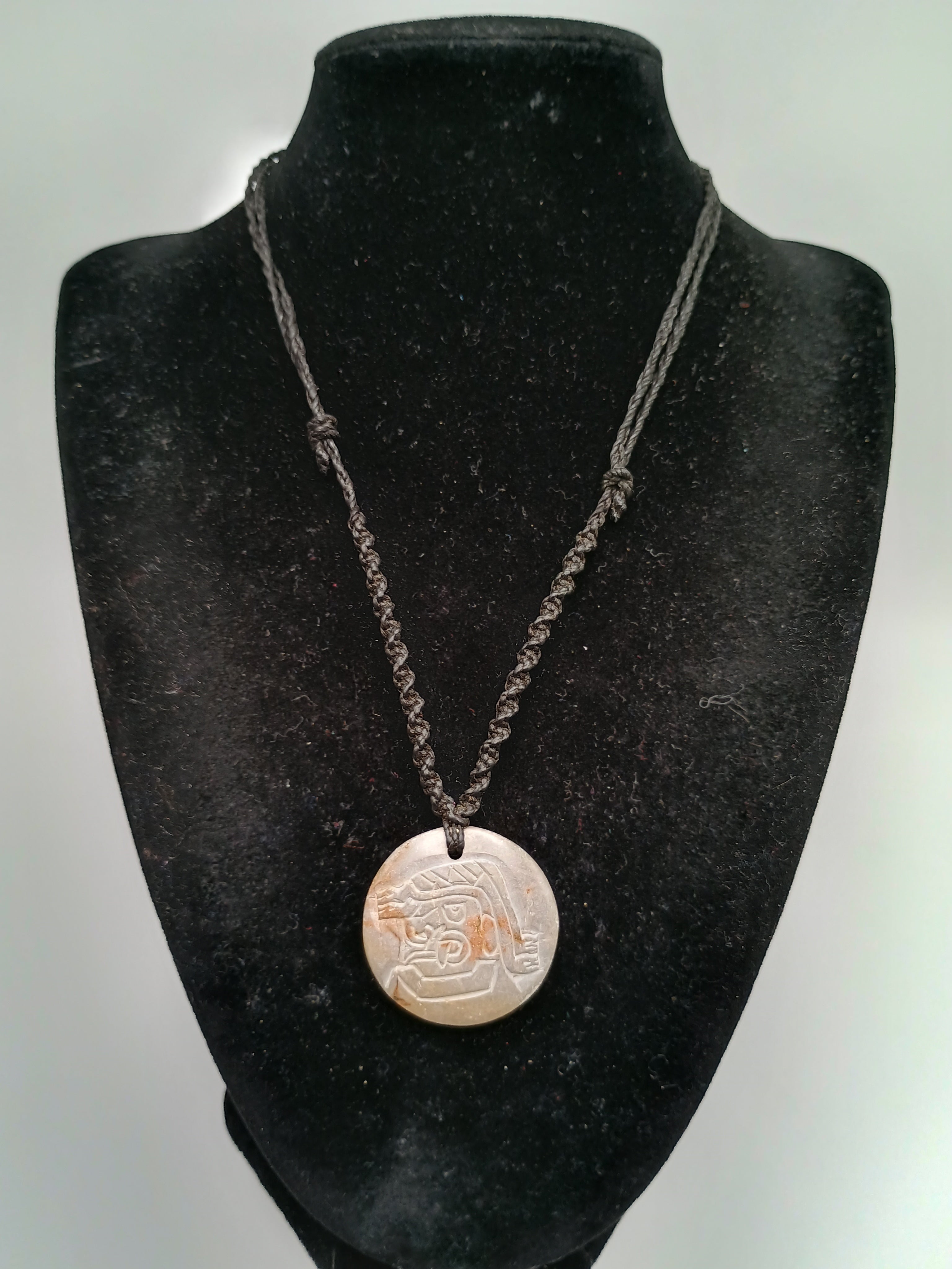 Macrame Necklace Hand Carved Stone Chavín Culture Tenon Head