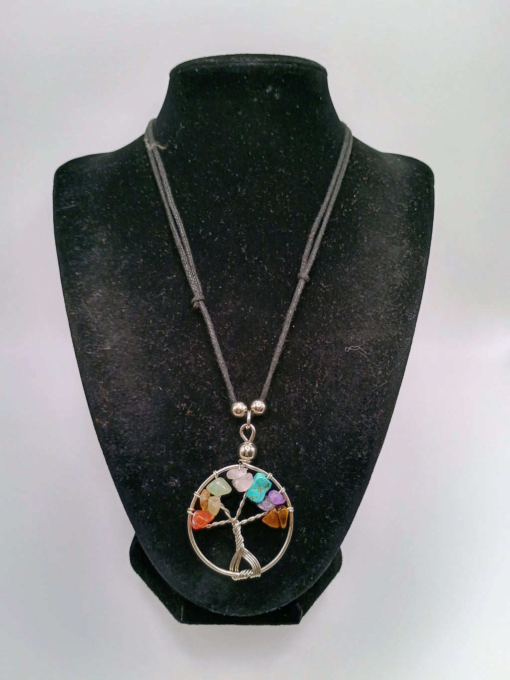 Macrame Necklace Tree of Life Spiritual Amulet Natural Stones
