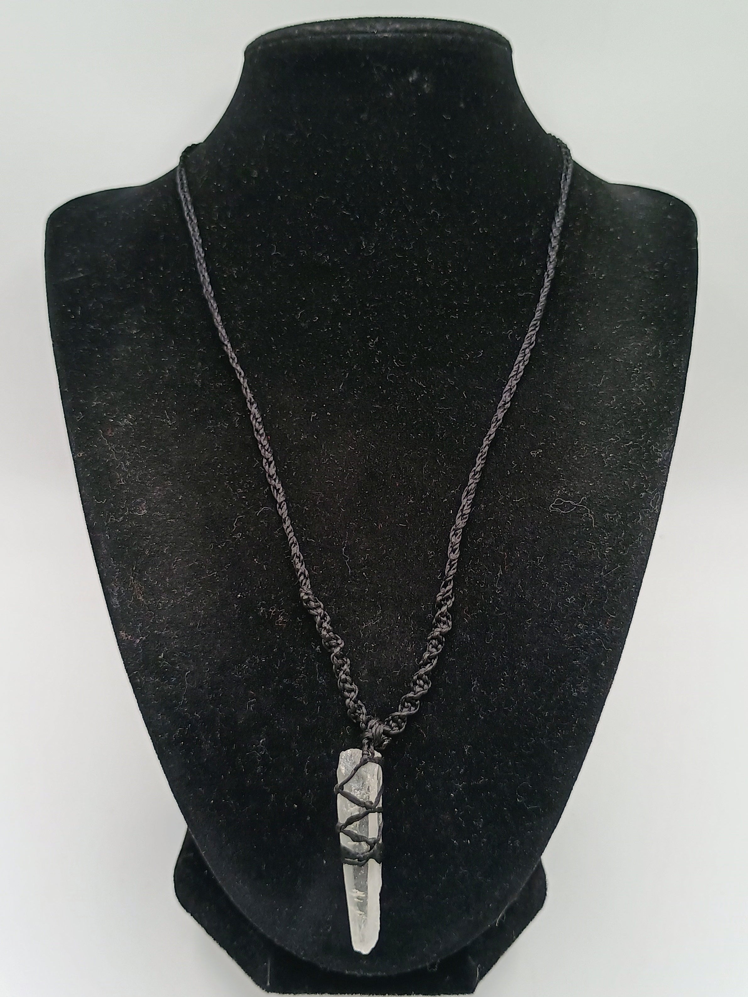 Spiritual Natural Crystal Quartz Macrame Necklace