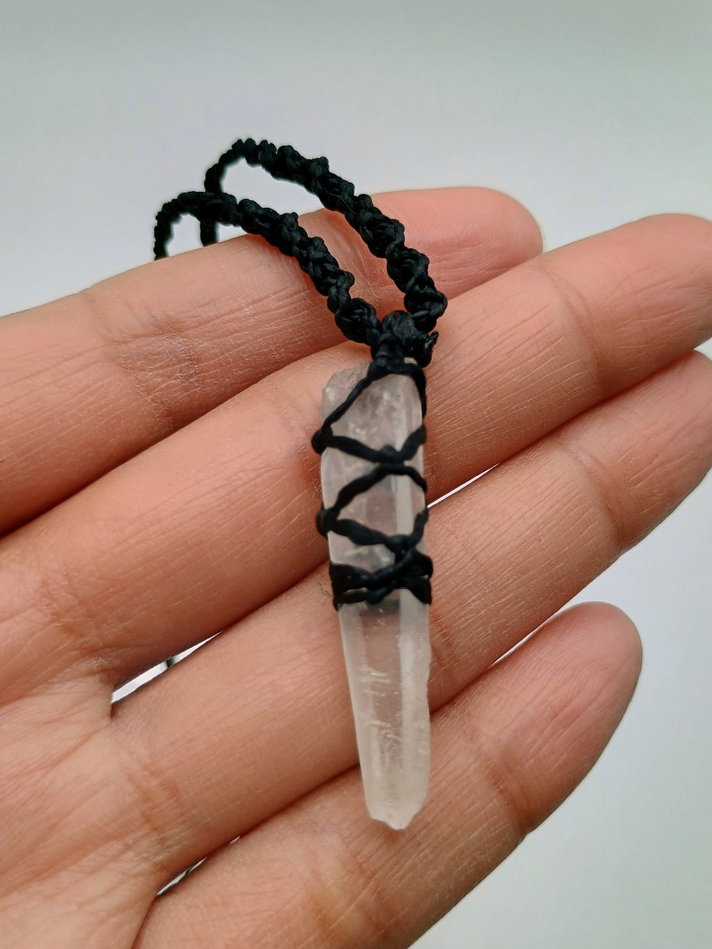Spiritual Natural Crystal Quartz Macrame Necklace
