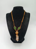 Handmade Macrame Necklace with Clear Quartz Crystal