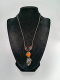 Natural Citrine Macramé Thread Woven Amulet Necklace