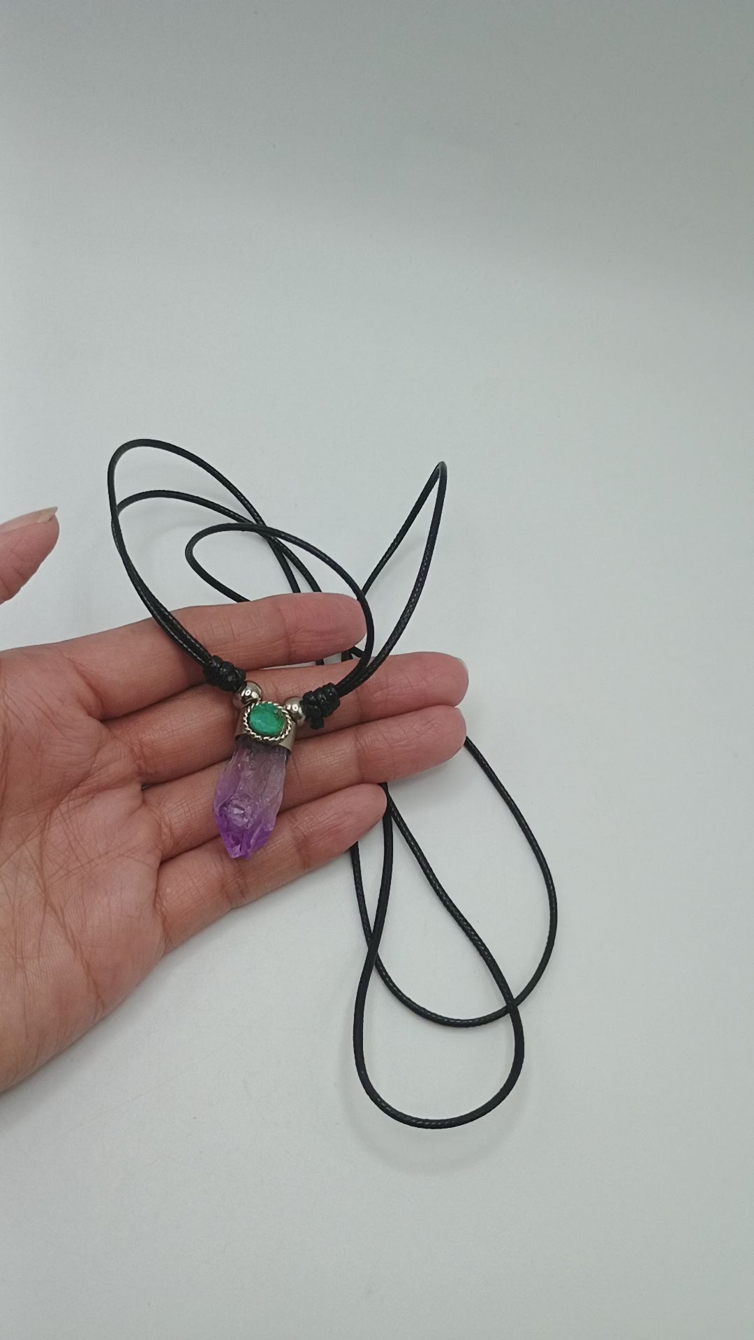 Amethyst Necklace Spiritual Amulet Pendant Handmade