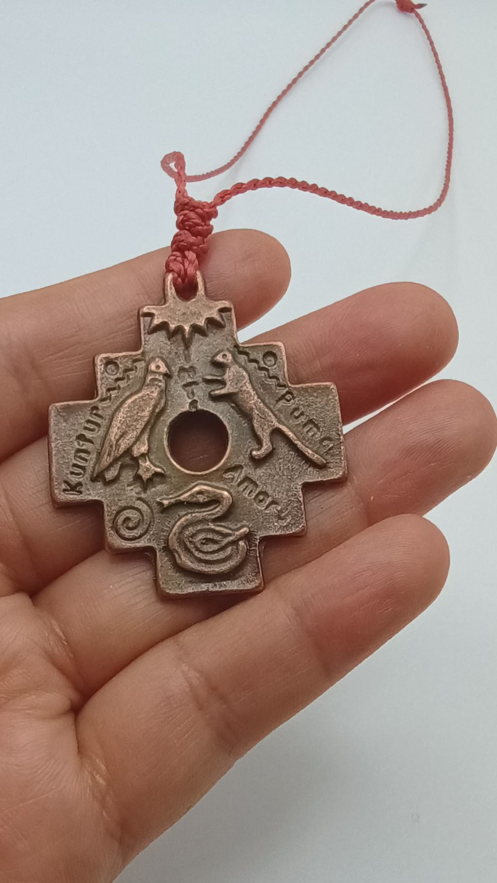 Unisex Macrame Necklace Andean Trilogy Condor Puma Snake Andean Amulet