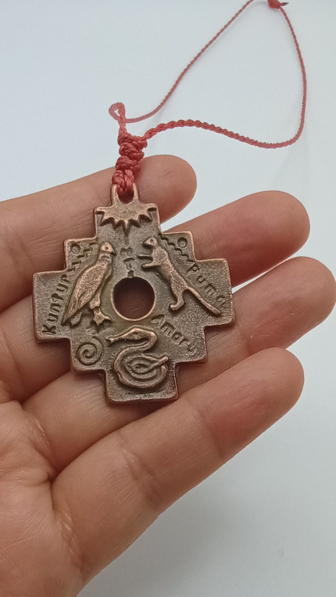 Unisex Macrame Necklace Andean Trilogy Condor Puma Snake Andean Amulet
