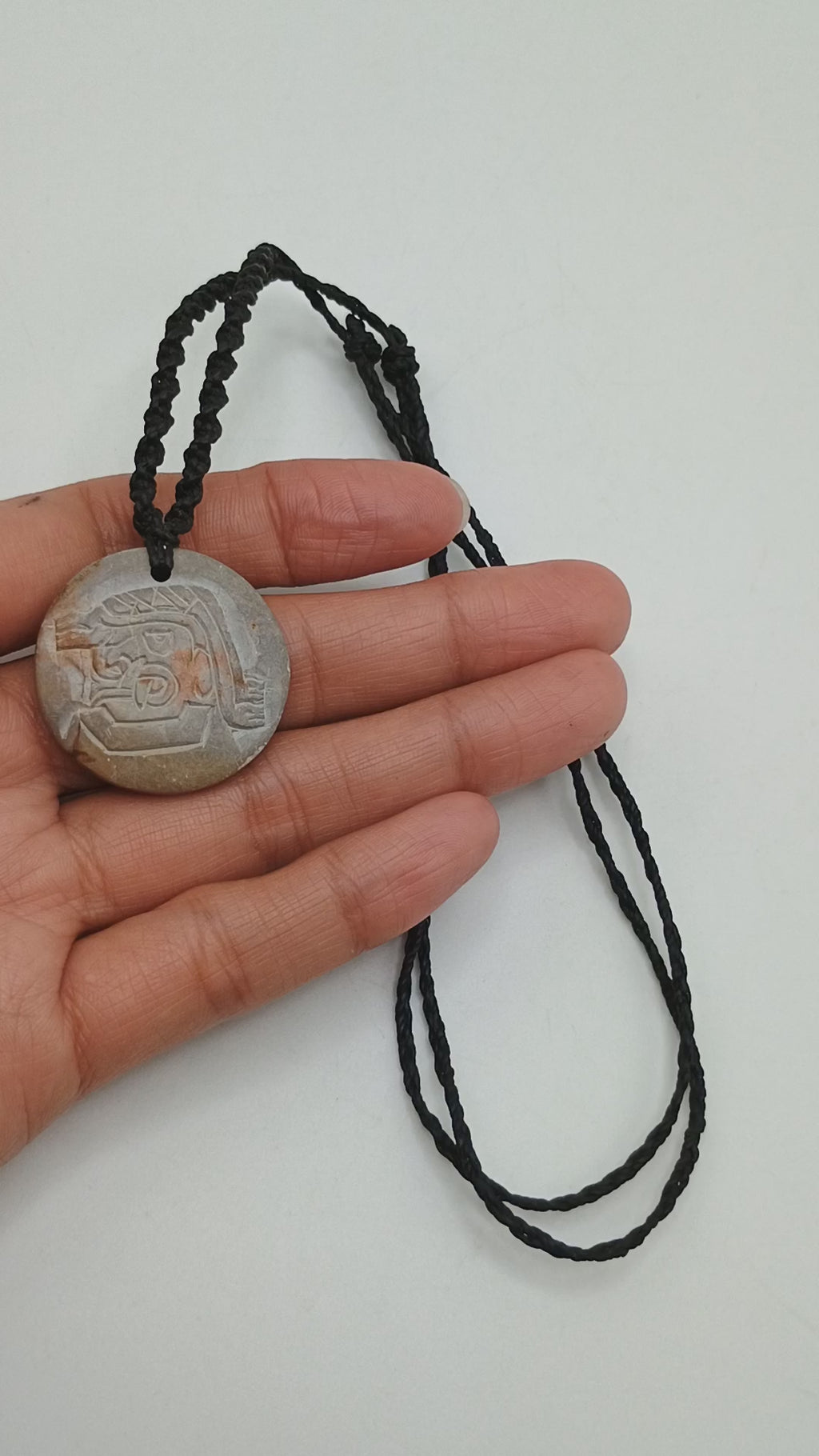 Macrame Necklace Hand Carved Stone Chavín Culture Tenon Head