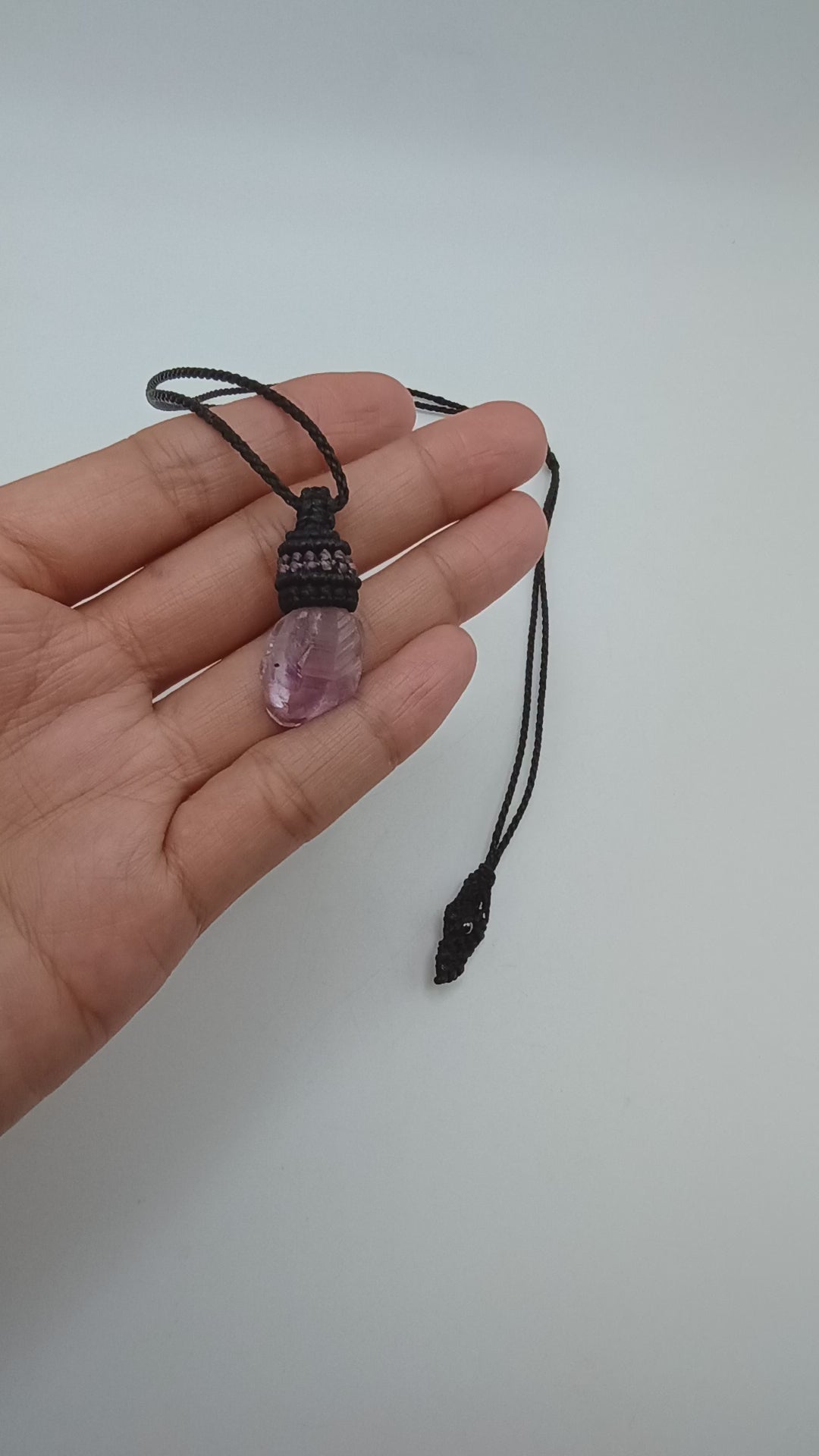 Handmade Macrame Necklace with Natural Amethyst Stone