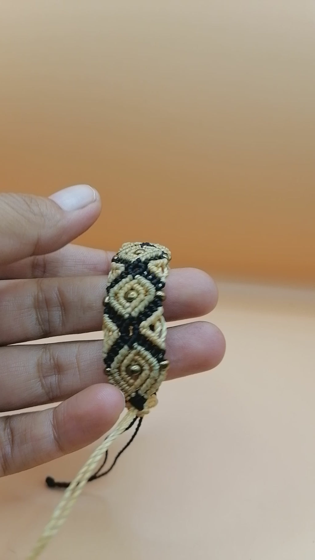 Handmade Macrame Bracelet with Diamond Design