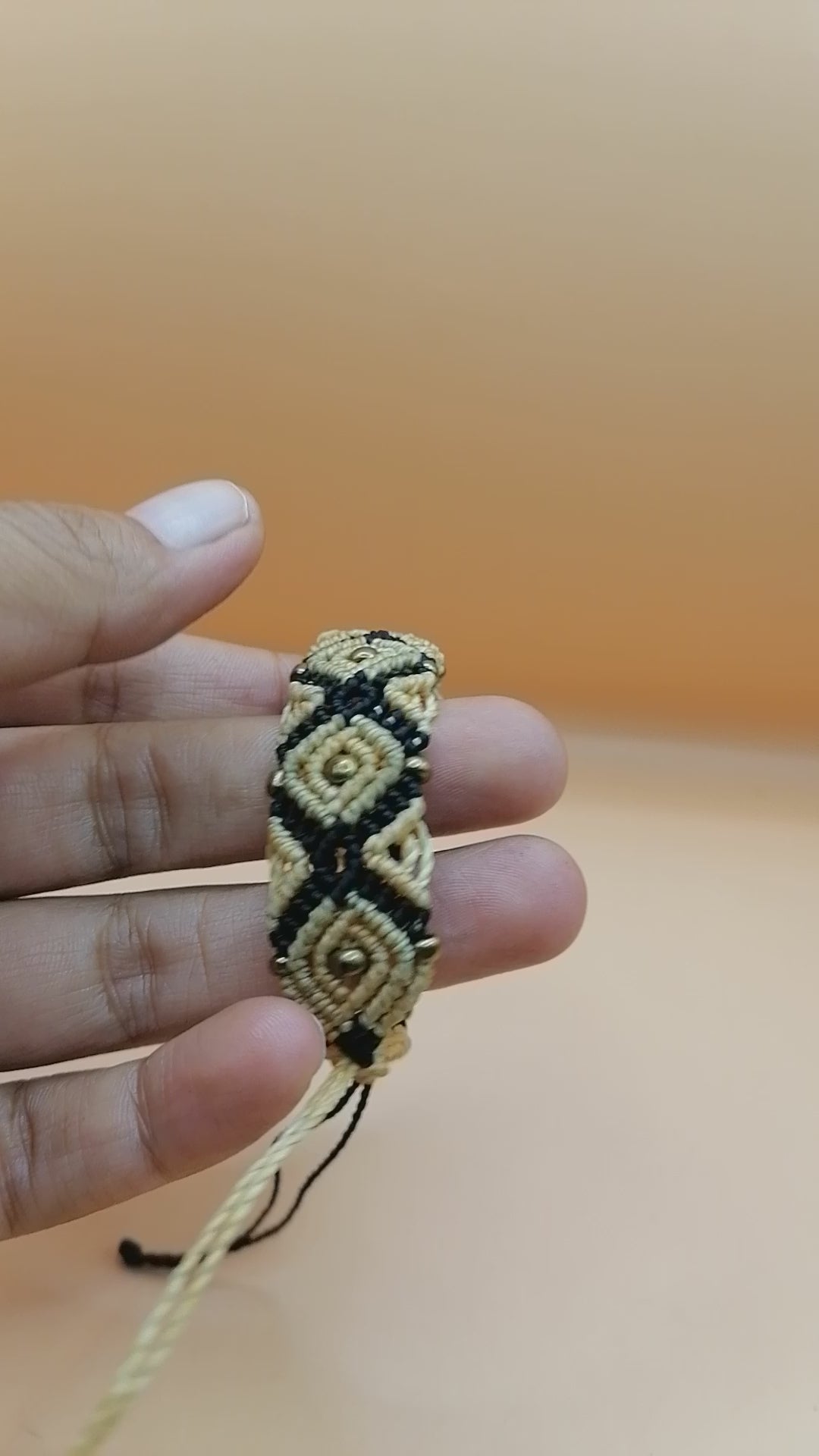 Handmade Macrame Bracelet with Diamond Design