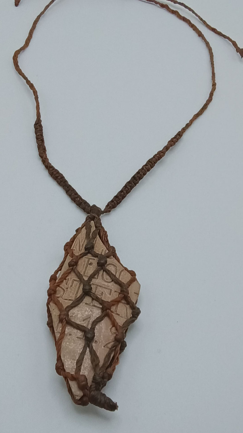 Handmade Macrame Stone Necklace, Unisex Artisan Pendant