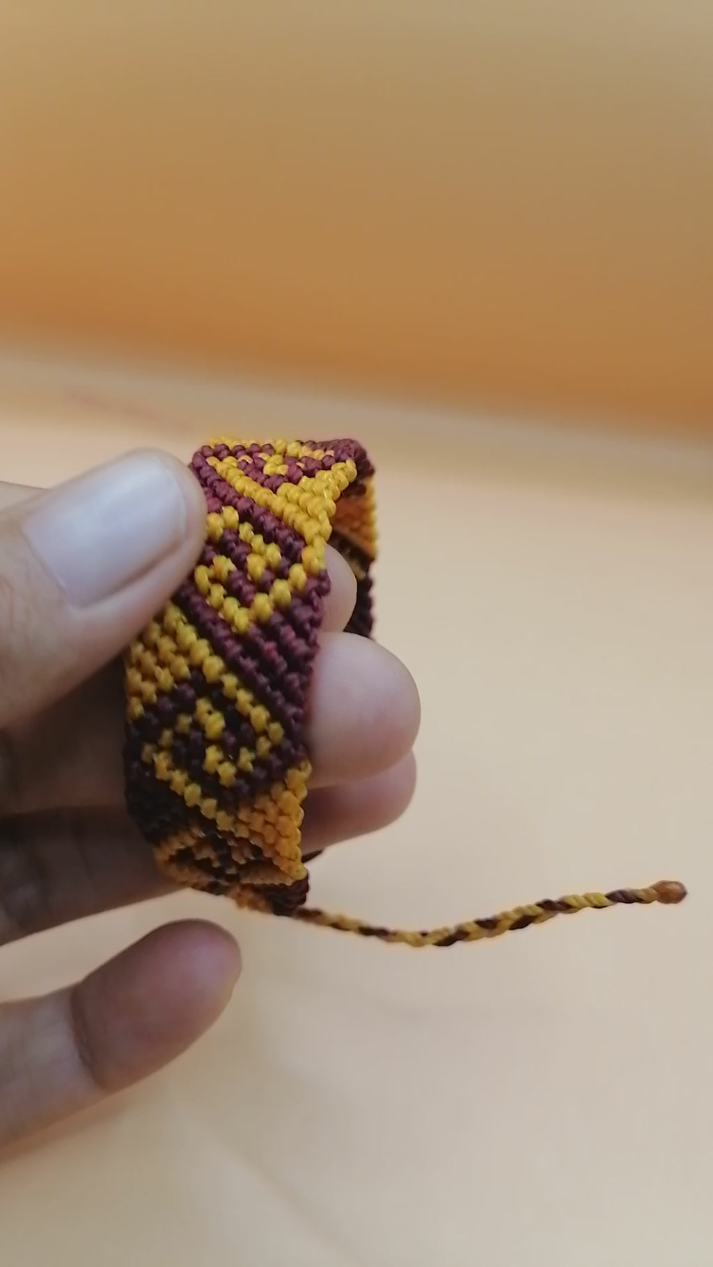 Hand-woven Macrame Bracelet with Greek Labyrinth Design