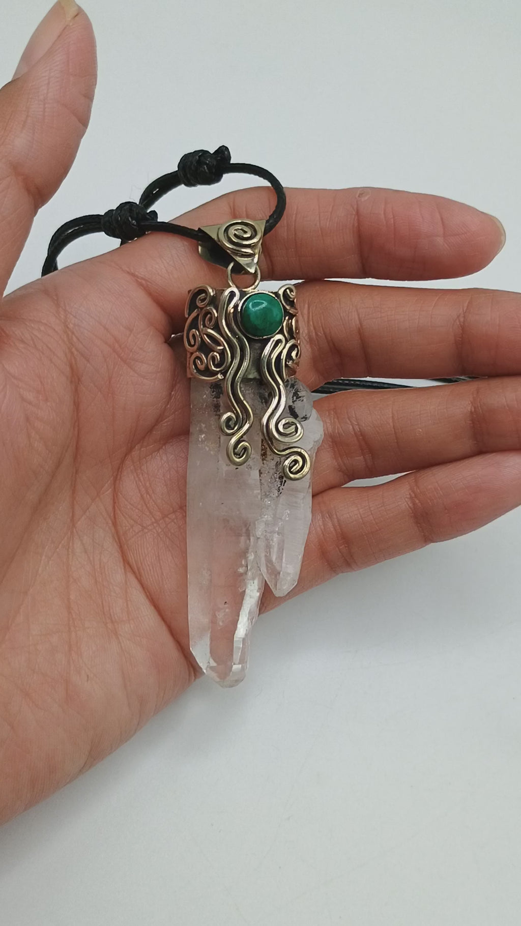 Handmade Natural Crystal Quartz Necklace Pendant