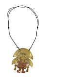 Handmade Pre-Columbian Warrior Pendant in Copper and Bronze