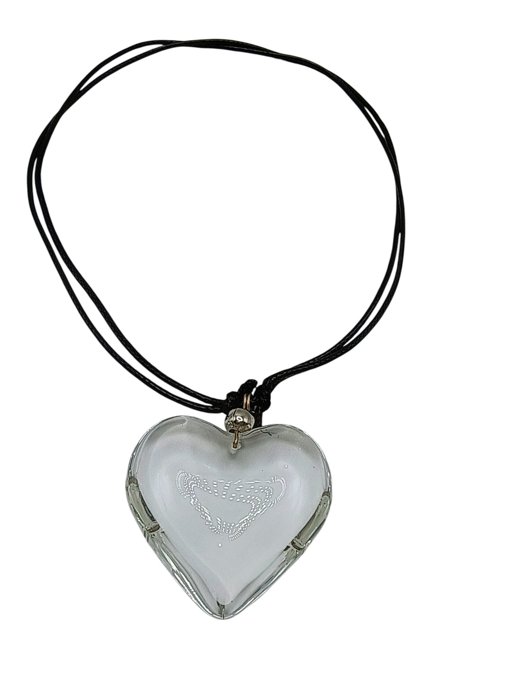 Unisex Heart Necklace, Quartz Crystal, Handmade