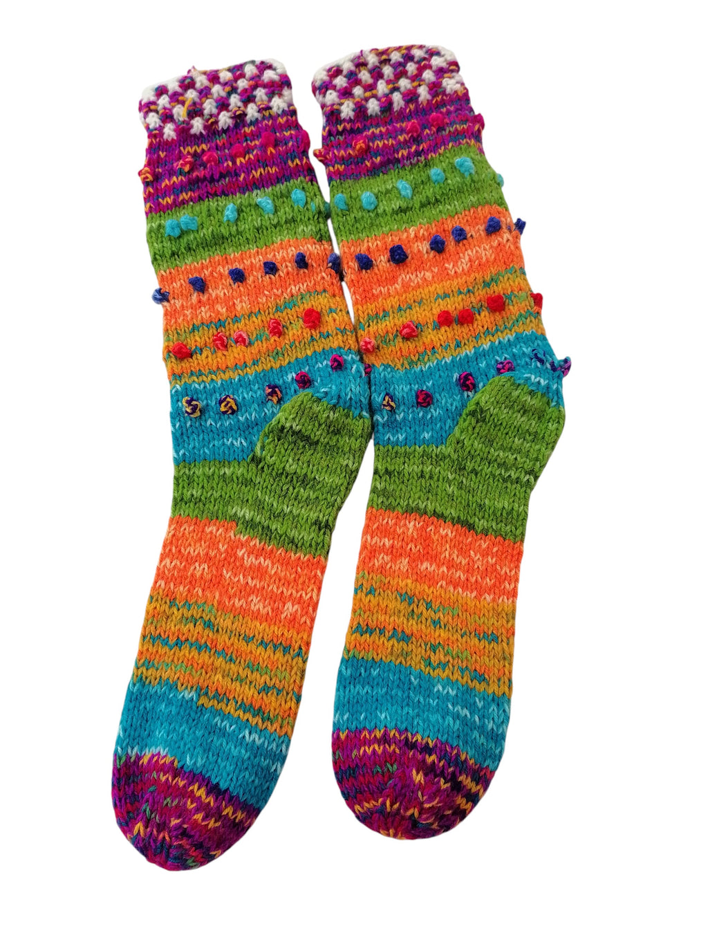 Warm Socks, Multicolor Wool Knit, Winter Warm