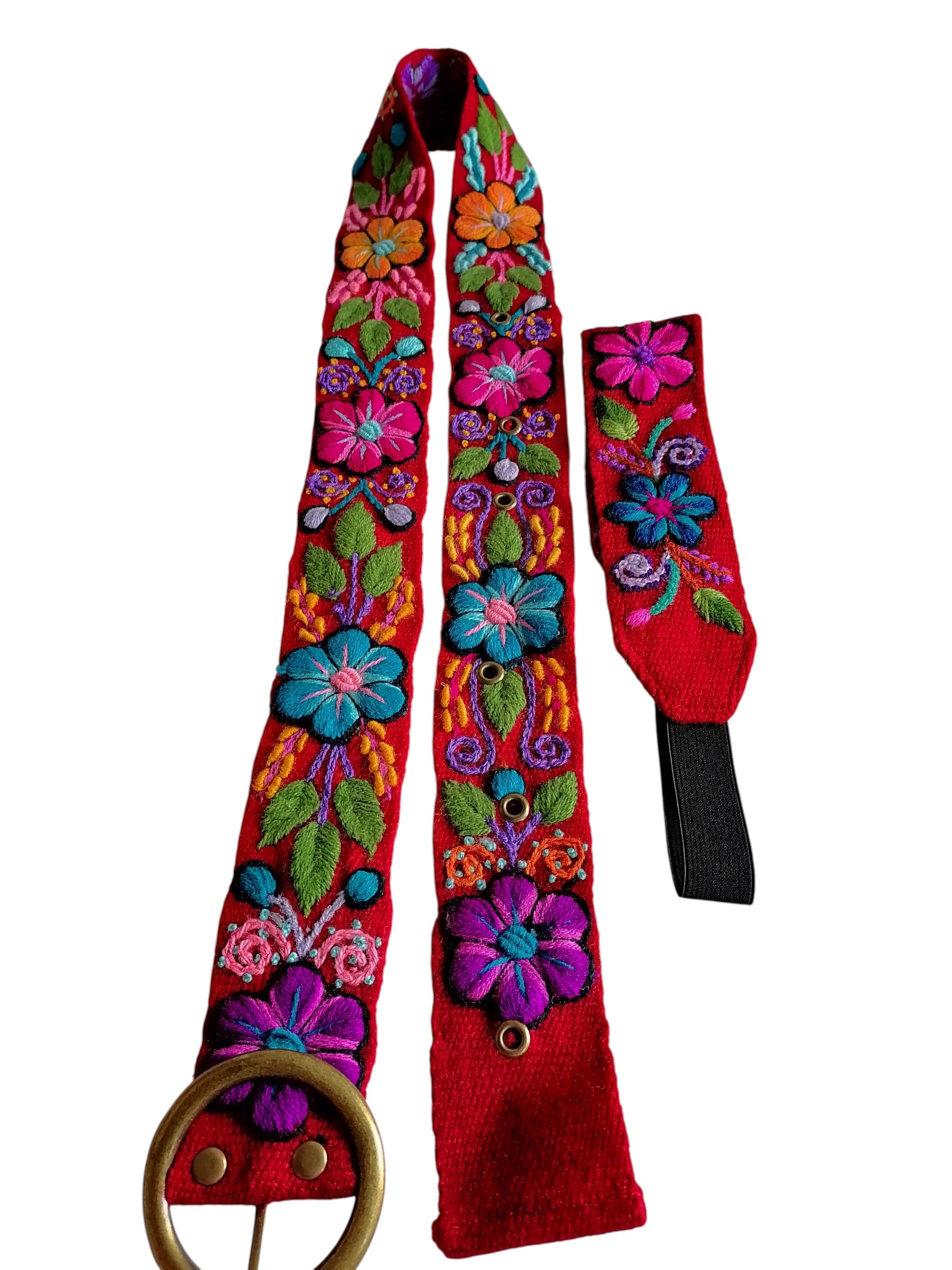 Knitted Woolen Floral Headband and Belt Set