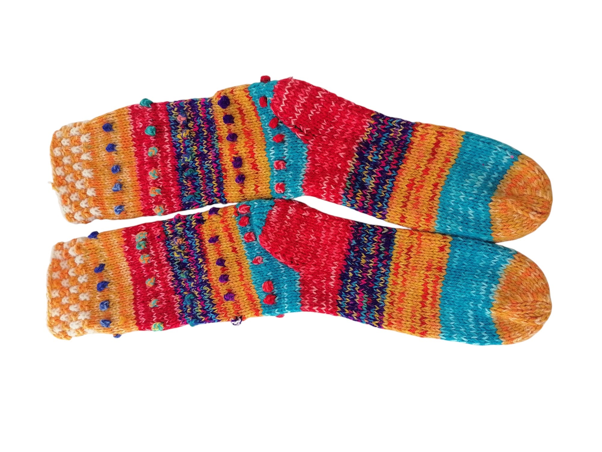 Warm Socks, Multicolor Wool Knit, Winter Warm, Cusco